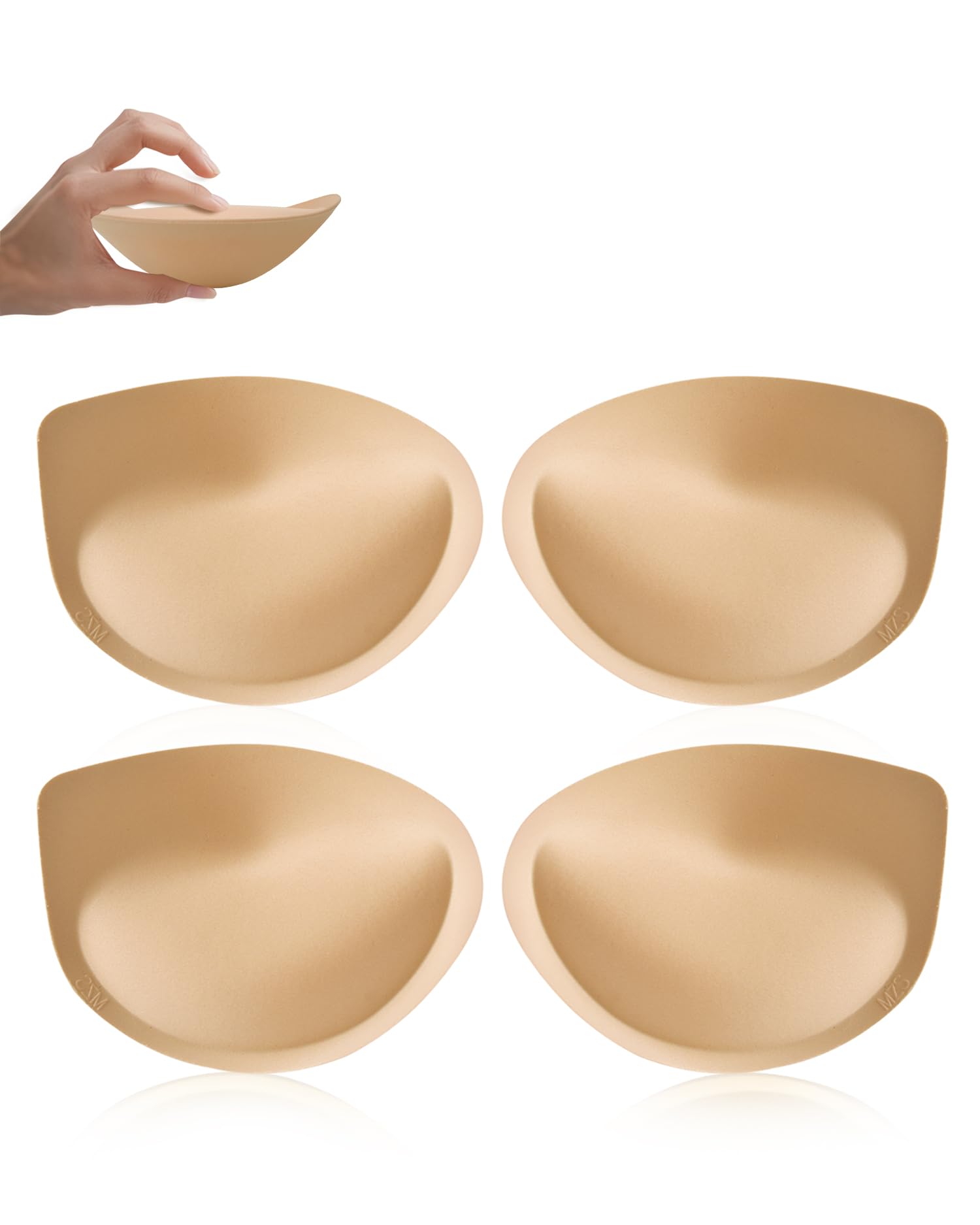Cuscinetti per reggiseno super spessi per push up, 2 paia di imbottiture sportive per aggiungere 1-2 coppe per abiti da donna costumi da bagno sportivi - B/C