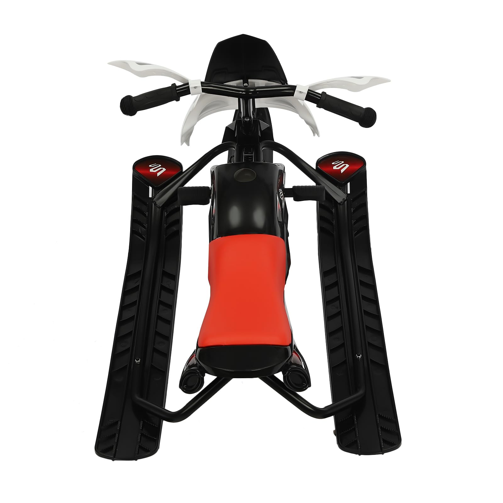 Luge avec volant, luge de direction avec frein à pied, siège réglable et corde de traction, capacité de charge de 80 kg, pour neige à partir de 3 ans, luge robuste pour enfants et adolescents