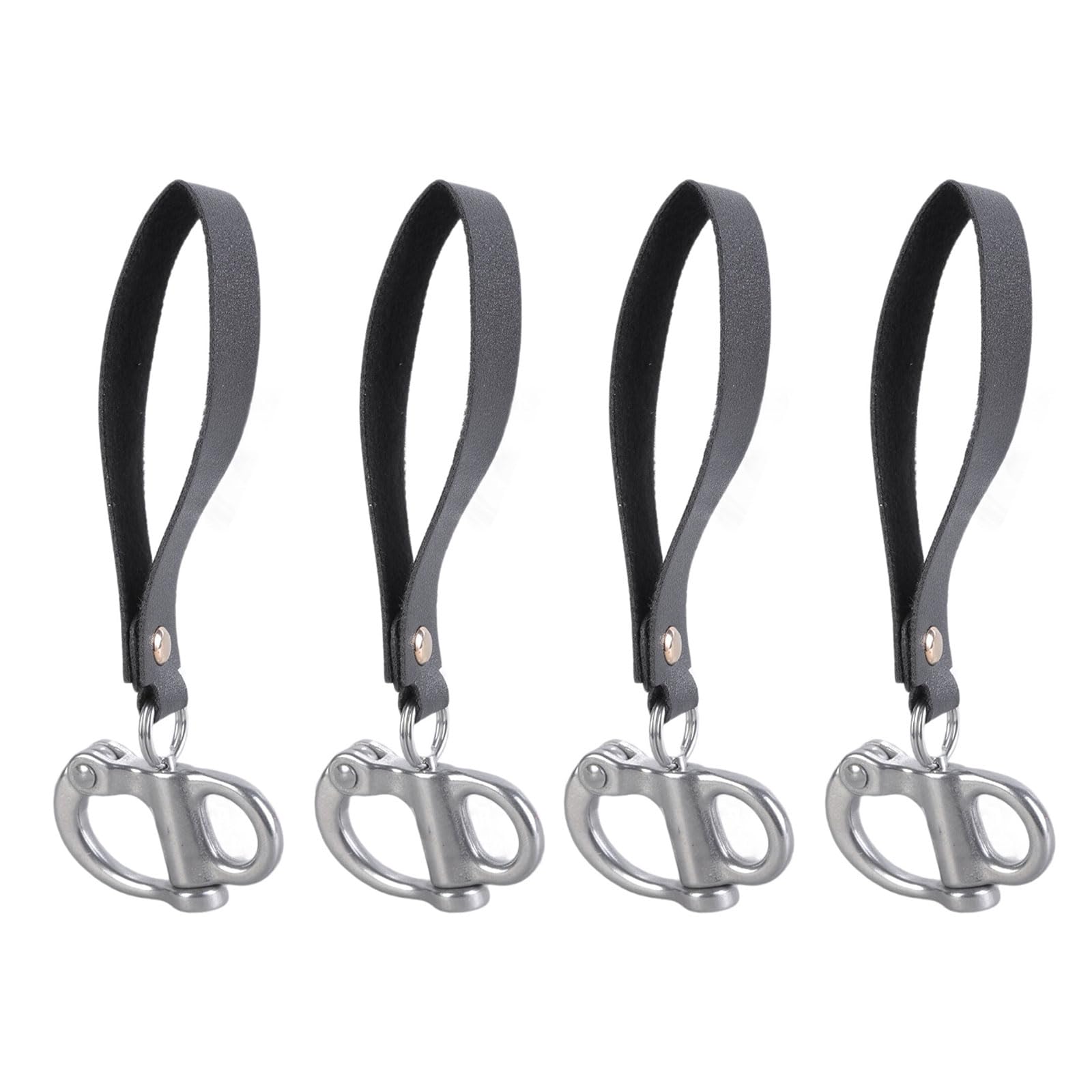 Pack Of 4 Steel Fast Release Shackles With Leather Handle Weatherproof For Outdoor Activity & Marine Activity