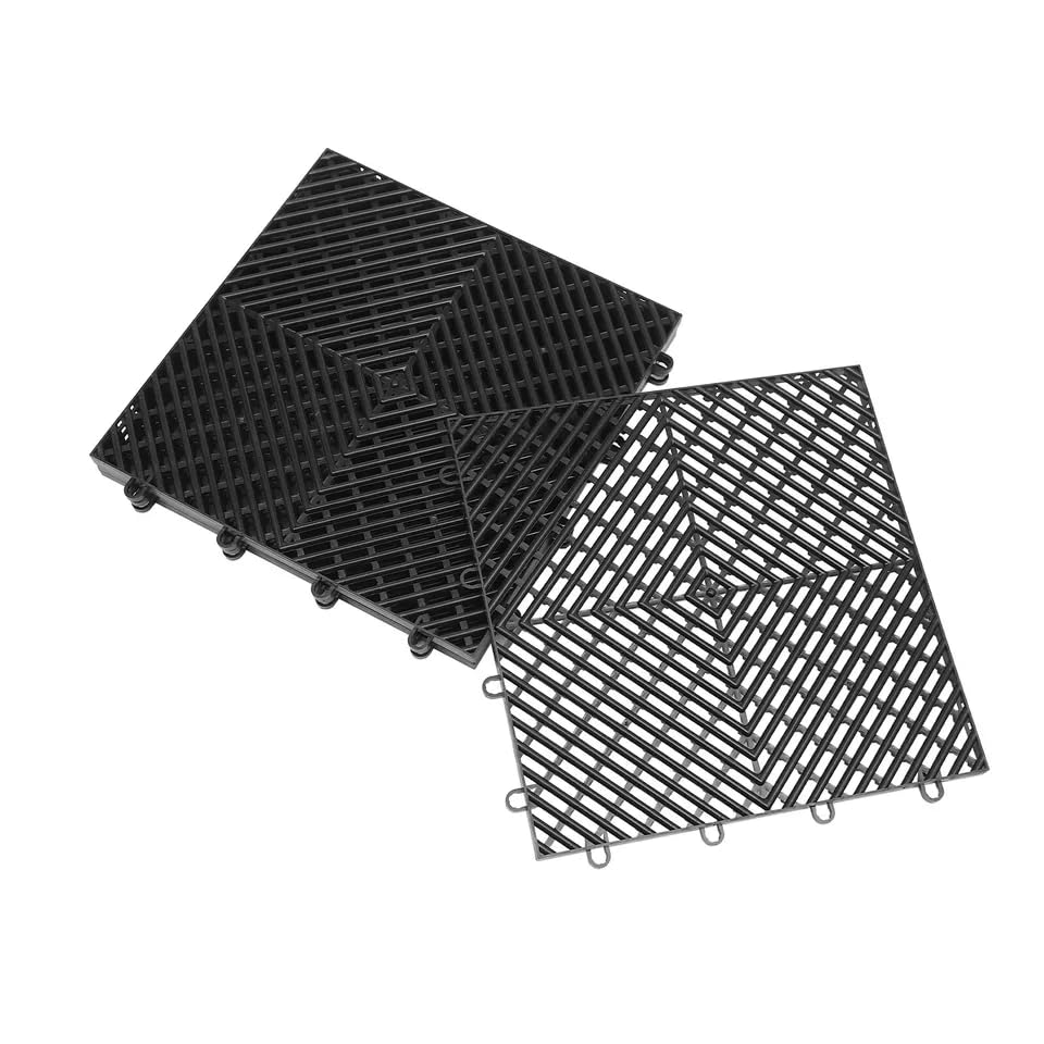 50 Pcs of Nitro Tiles Interlocking Garage Tiles Floor Mats 12x12x0.5Inch Black