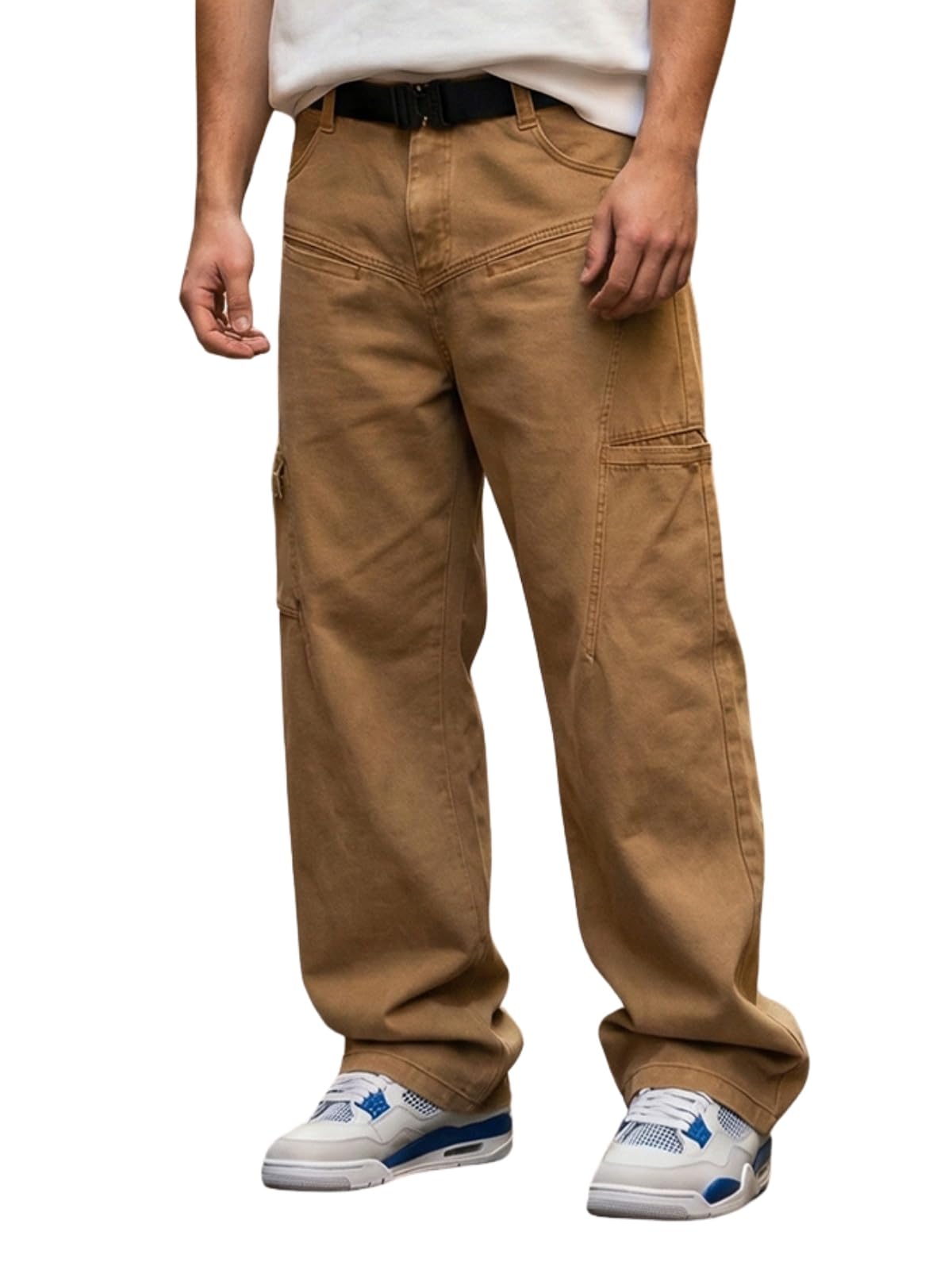 Men’s Baggy Cargo Oversized Pants with Utility Pockets, Relaxed Loose Fit Street Style Trousers for Casual wear, Travel, (Size S to 2XL)-image-47