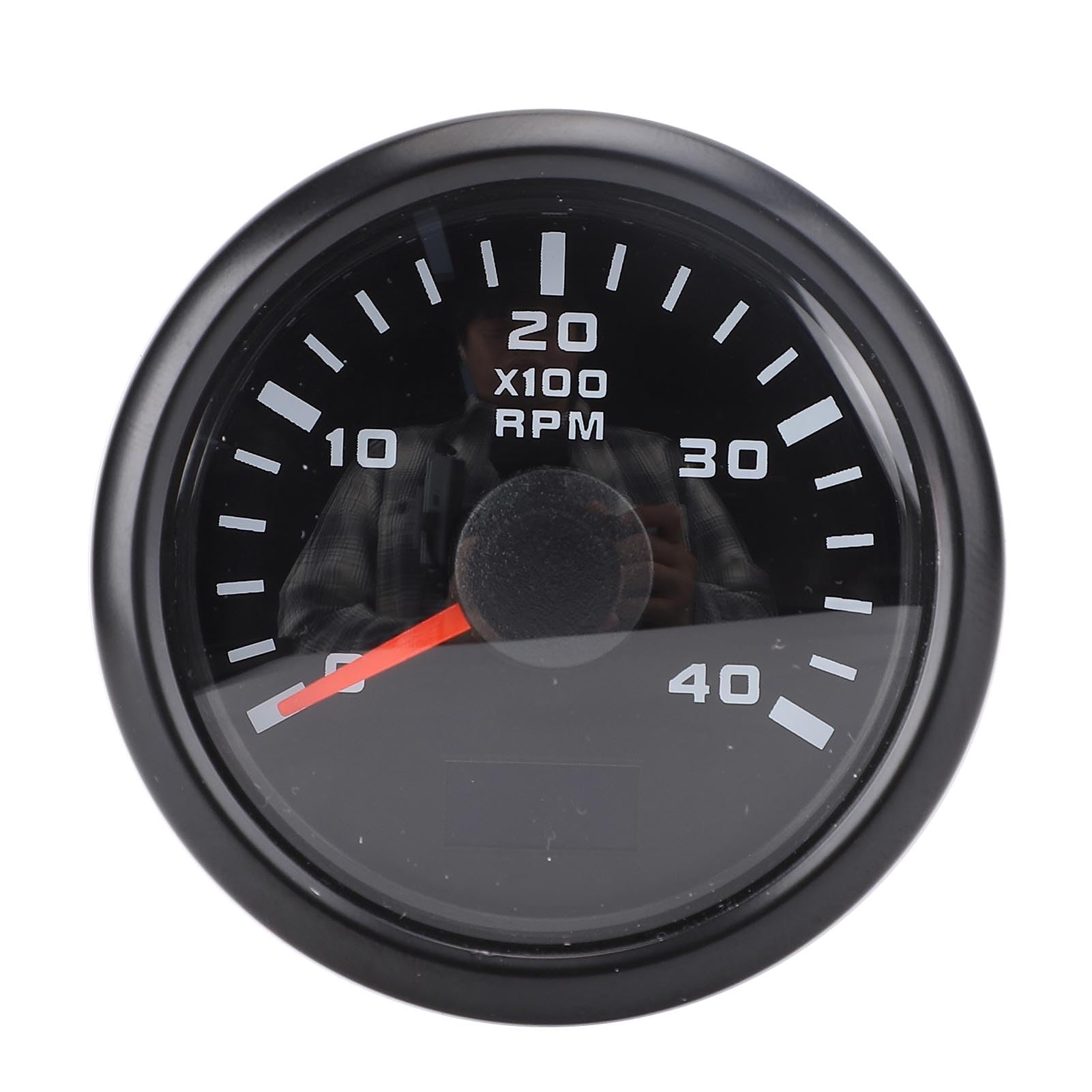 Tachymètre de Moteur 52 Mm 4000 Tr/min, Compteur Horaire, Rétroéclairage 7 Couleurs pour Camion, Tracteur, Voiture, Camping-car, Bateau, DC 9 à 32 V, Trou (Cadran noir Couvercle noir CX6225B)