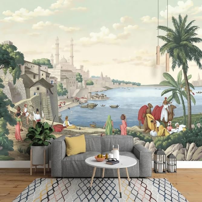 Papier peint photo européen vintage pour décorer un salon chaleureux 300x210cm
