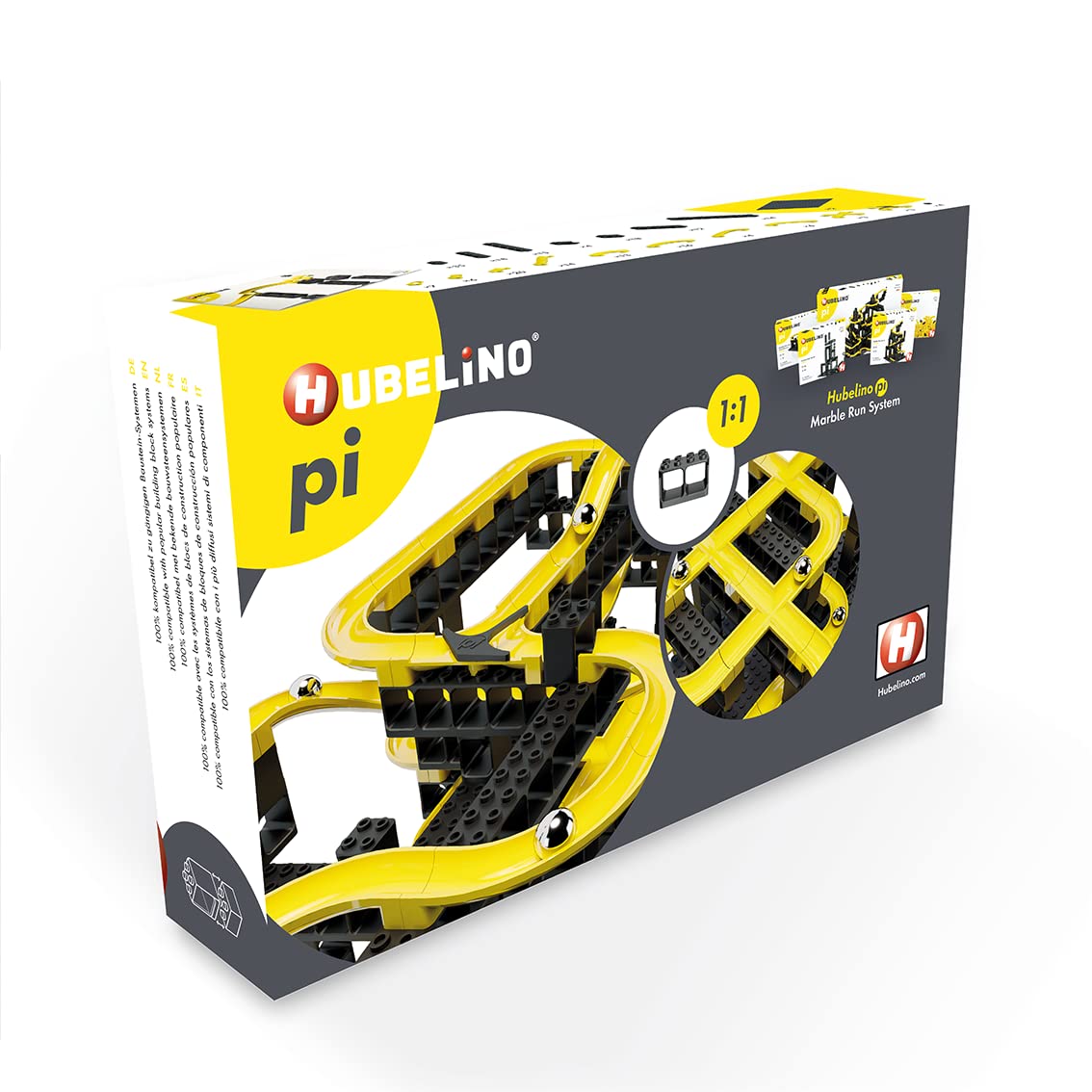 Hubelino- Kugelbahn Starter Set (214-teilig) Circuito de bolas, Color compatible (440280)