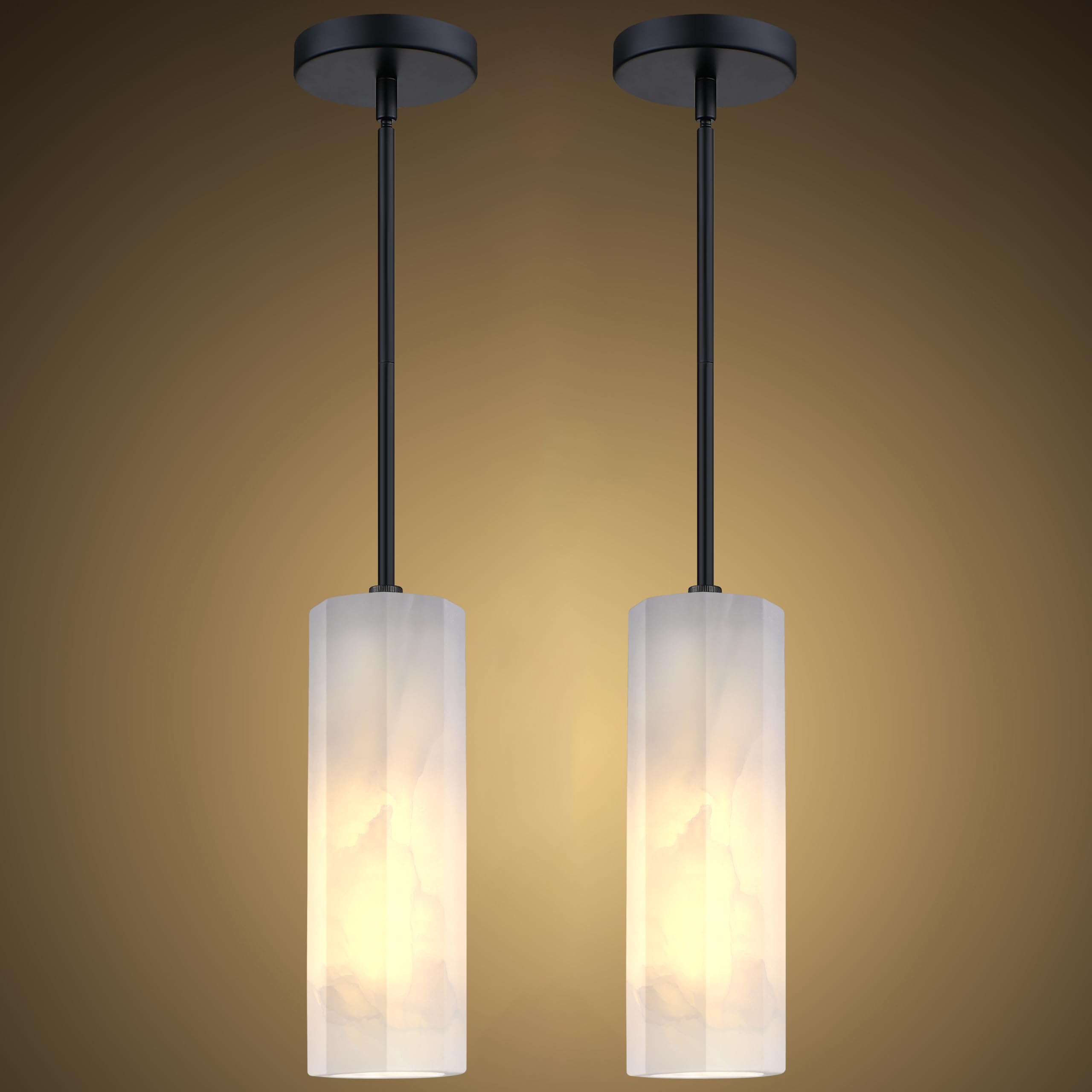 CJY CHENJINYAN 2-Pack Alabaster Marble Pendant
