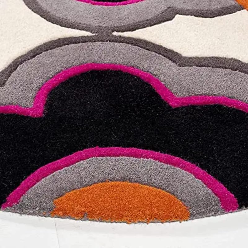 Image of Handmade Pure Woollen Carpet Collection for Hall with 1.0 inch inch Thickness 5 X 5 Feet - Round DGR16