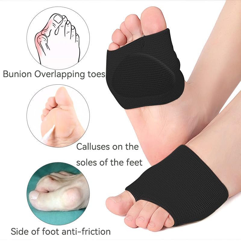 Image of 2 Pairs Metatarsal Pads with Gel Pad - Metatarsal Pads for Women Men - Ball of Foot Cushions for Pain Relief (Biege, Small:5-7)