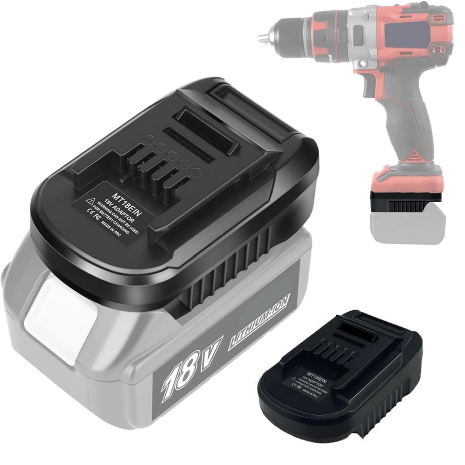 EIN18MT accu-adapter voor Einhell URUN 18V Power X-Change accu als vervanging voor Makita, 18 V Li-ion-accu, werkt voor Makita, 18 V elektrisch gereedschap