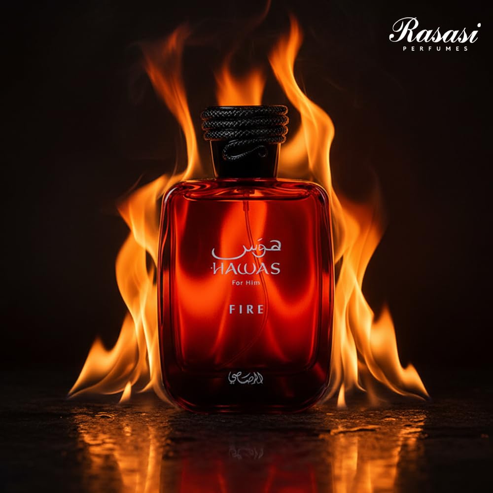 Rasasi Hawas Collection - Hawas Fire EDP Spray Men -3.38 oz