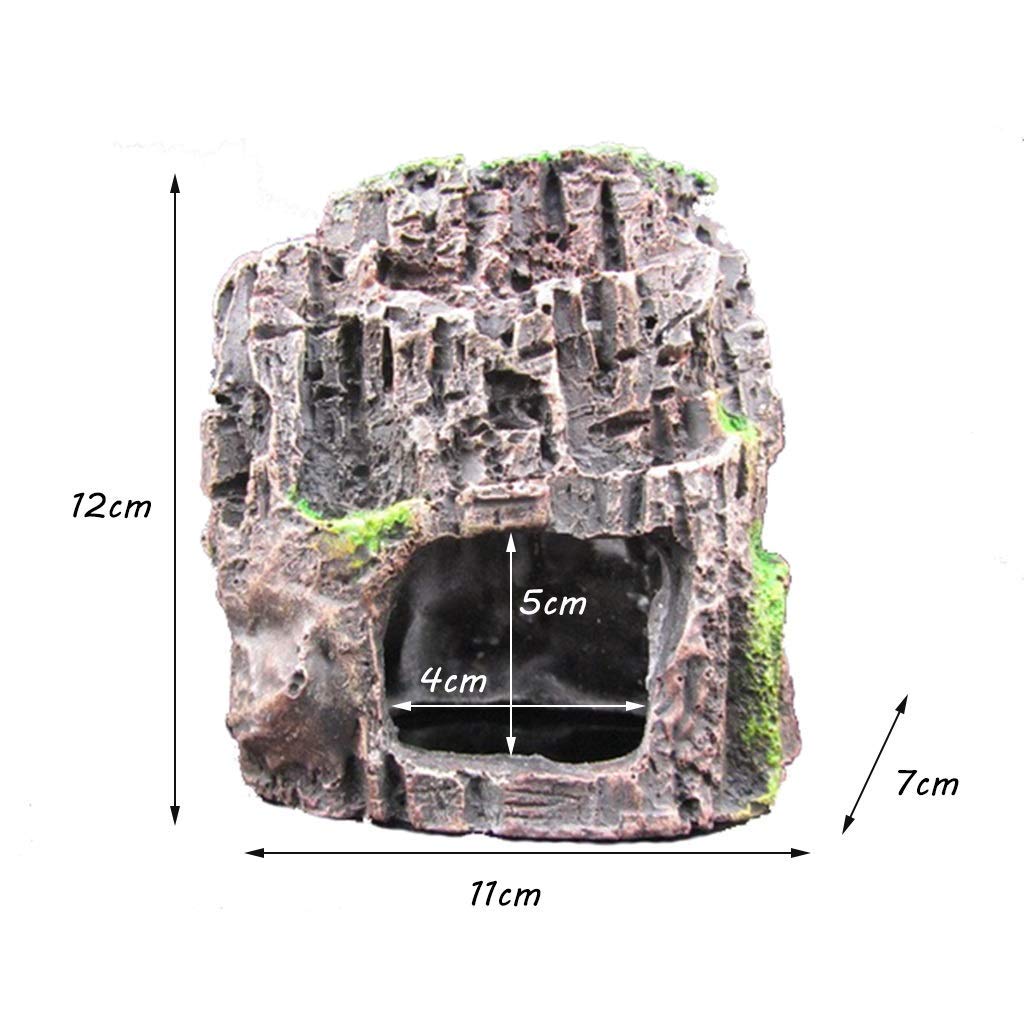 Rocalla para escondite de Reptiles, Caja de Cueva para Reptiles, decoración de hábitat, escondites de arañas, Serpientes, lagartos y Tortugas, Accesorios para Cajas de Reptiles, Adornos