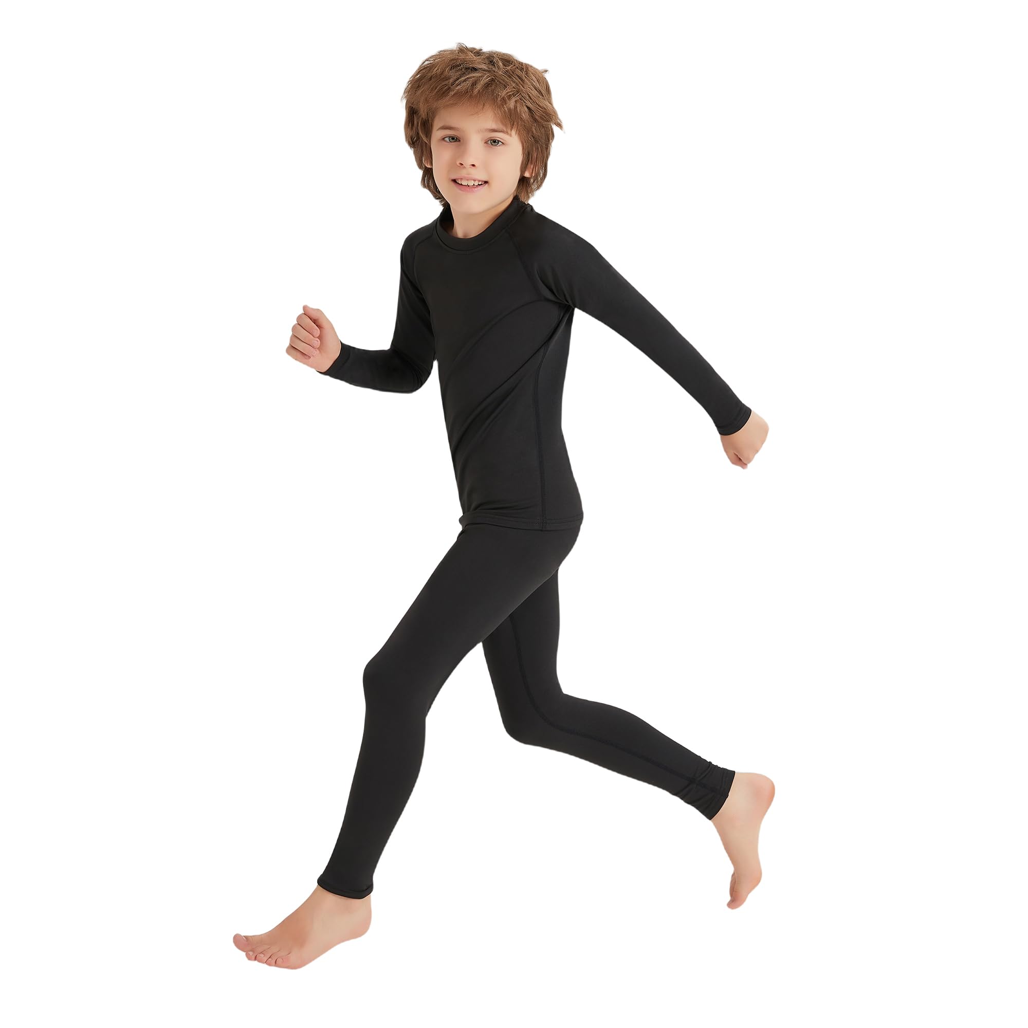 AMZSPORT Biancheria Intima Termica per Bambini, Set Intimo a Manica Lunga per Ragazzi, Comfort e Traspirabilità per lo Sci, il Calcio e gli Sport Invernali