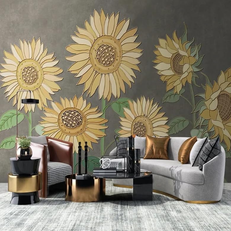 Papier peint floral or rose pour créer un mur de canapé chic et lumineux