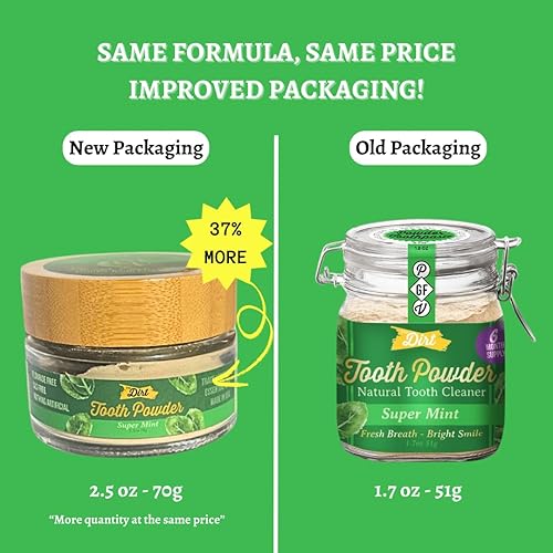 Miniatura 3 de The Dirt - Polvo de dientes, hierbas, aceites esenciales y polvo de dientes de arcilla de bentonita, alternativa a pasta de dientes natural sin