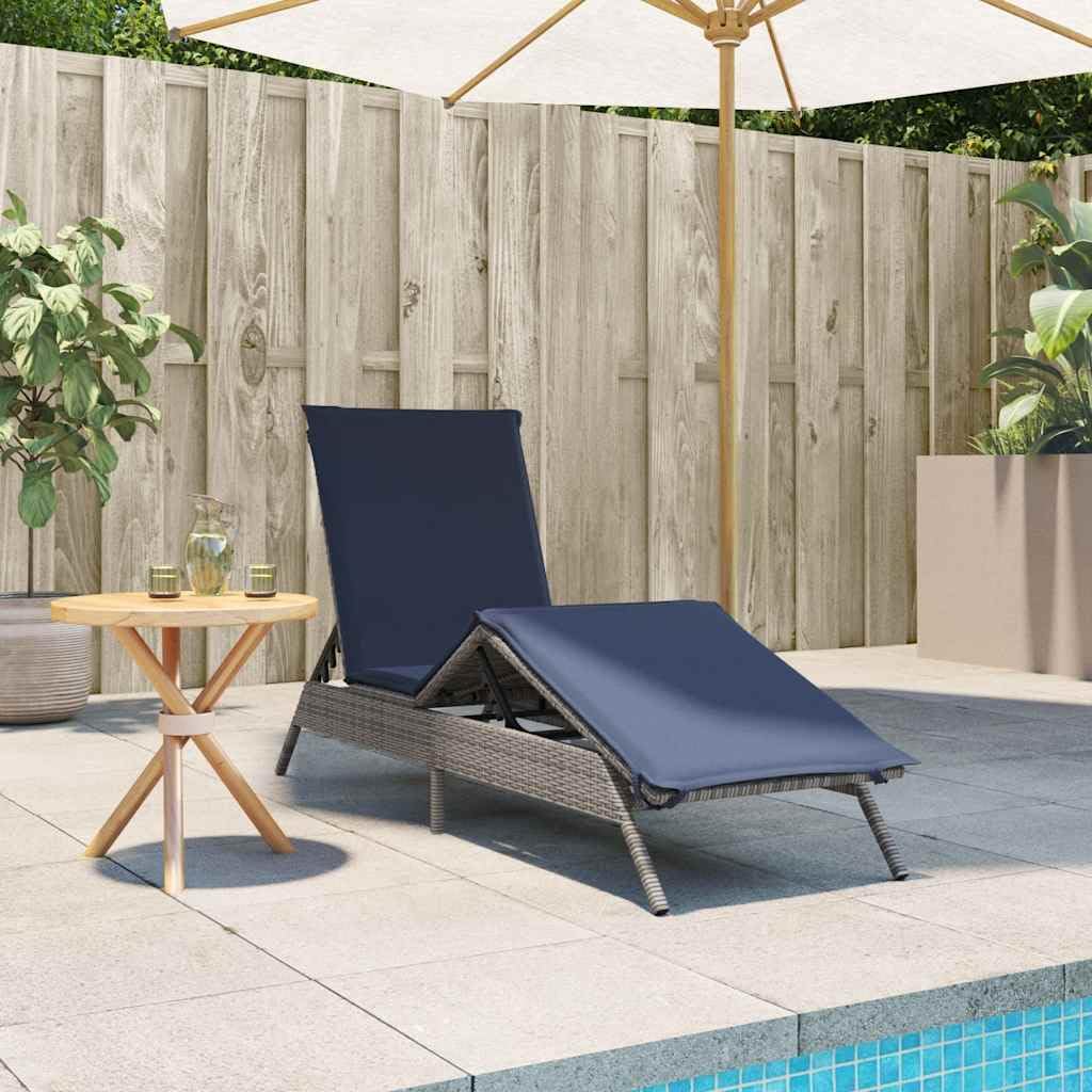 Poltrone da Giardino Relax con Cuscino Grigio
