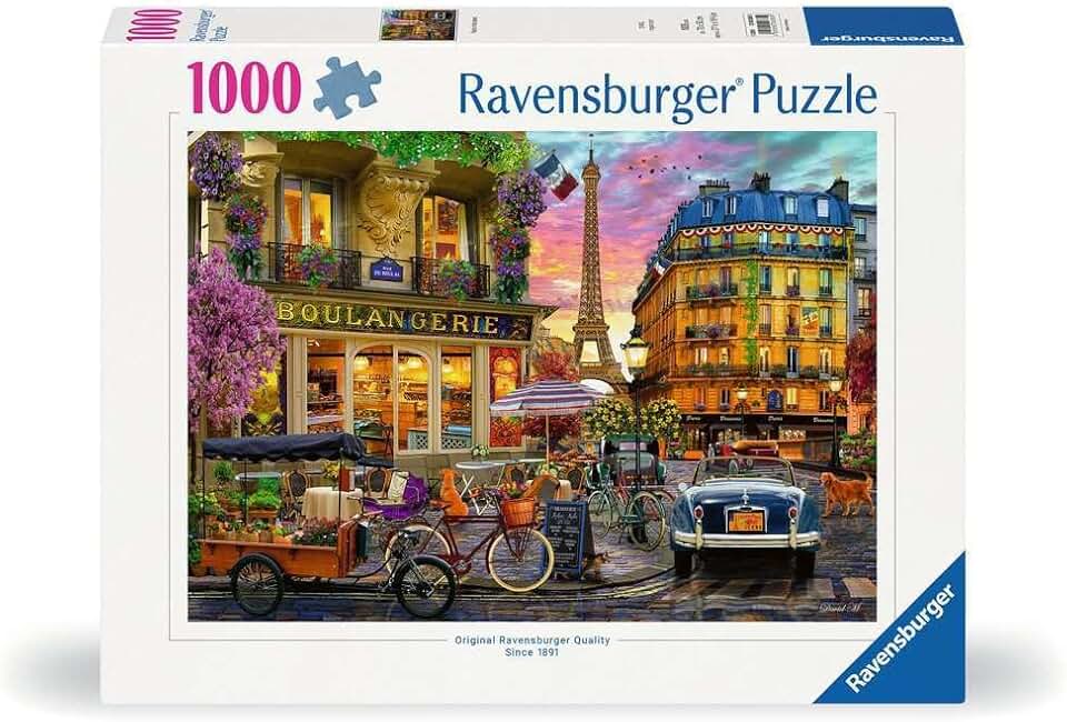 Ravensburger Paris at Dawn - 1000 Piece Jigsaw Puzzle - Quaint Imagery of Paris from Yesteryear - Beautiful, Vibrant Colors - Frameable - Premium Quality - Puzzles for Adults The Forest Stewardship Council