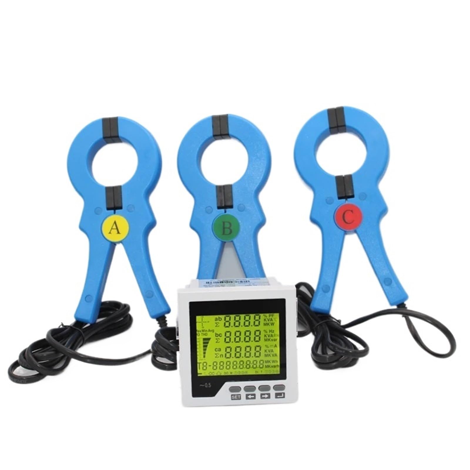 100A - 1000A 3 Phase kwh Panel Meter with Energy Clear Function with RS485 Communication with clamp Sensor Multifunction Meter(380V 300A)