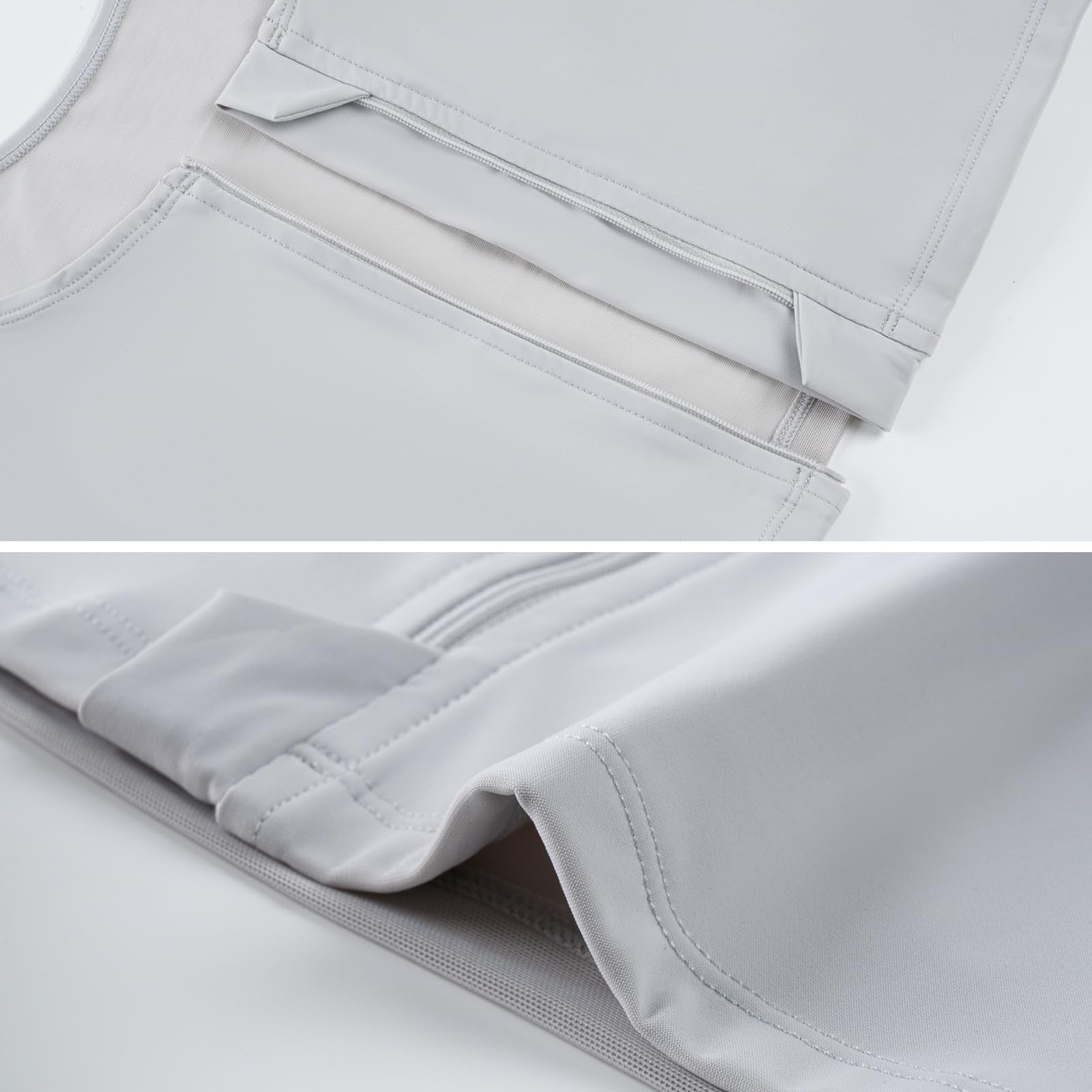 XUJI Transgender FTM Zip Up Traspirante Mezza Binder