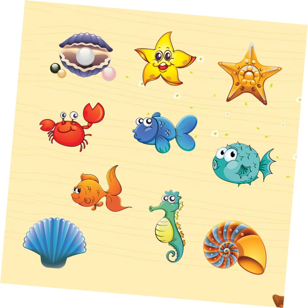 STOBAZA 3piezas Pegatinas Antideslizantes De Cartoon para Bañera y Suelos De Baño Diseño De Animales Marinos Adhesivas y Creativas Seguridad para Superficies Resbaladizas