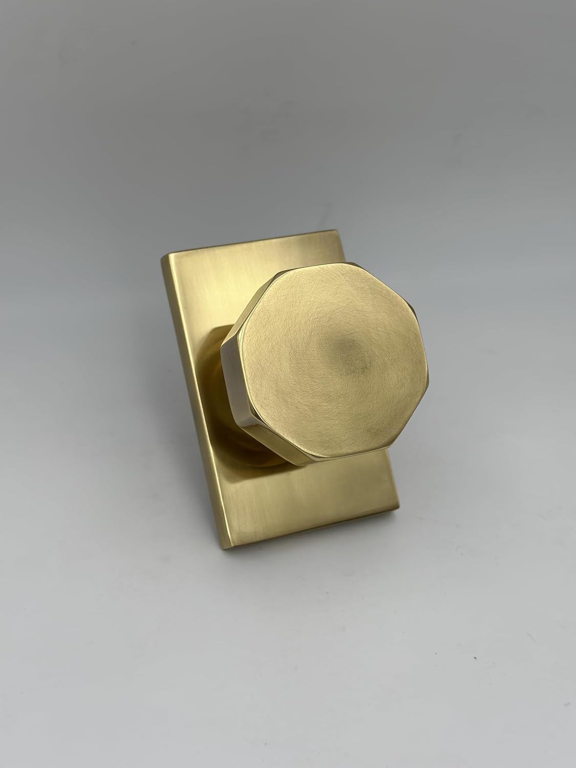 Emtek Privacy Set, Modern Rectangle Rosette, Octagon Knob (Flat Black)