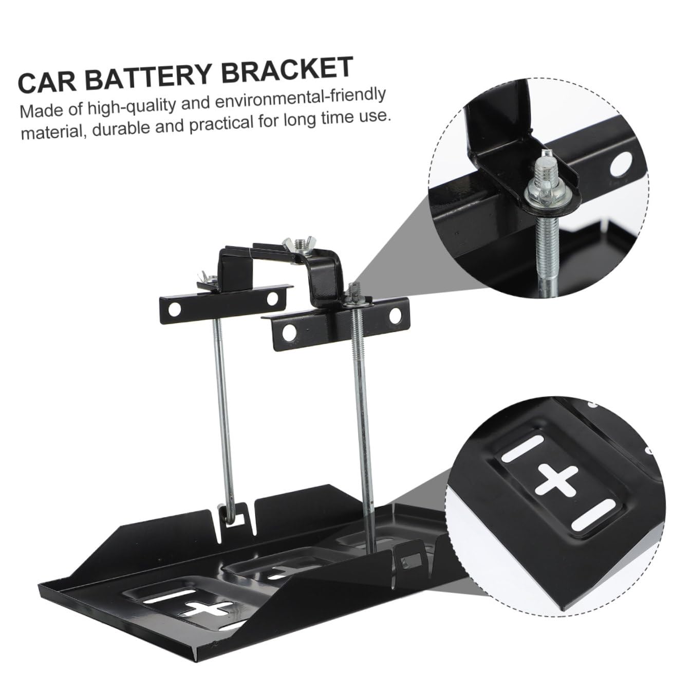 Support Batterie Voiture Fixation Résistante et Antirouille Maintien Sécurisé pour Batterie Auto Montage Facile Matériau Écologique