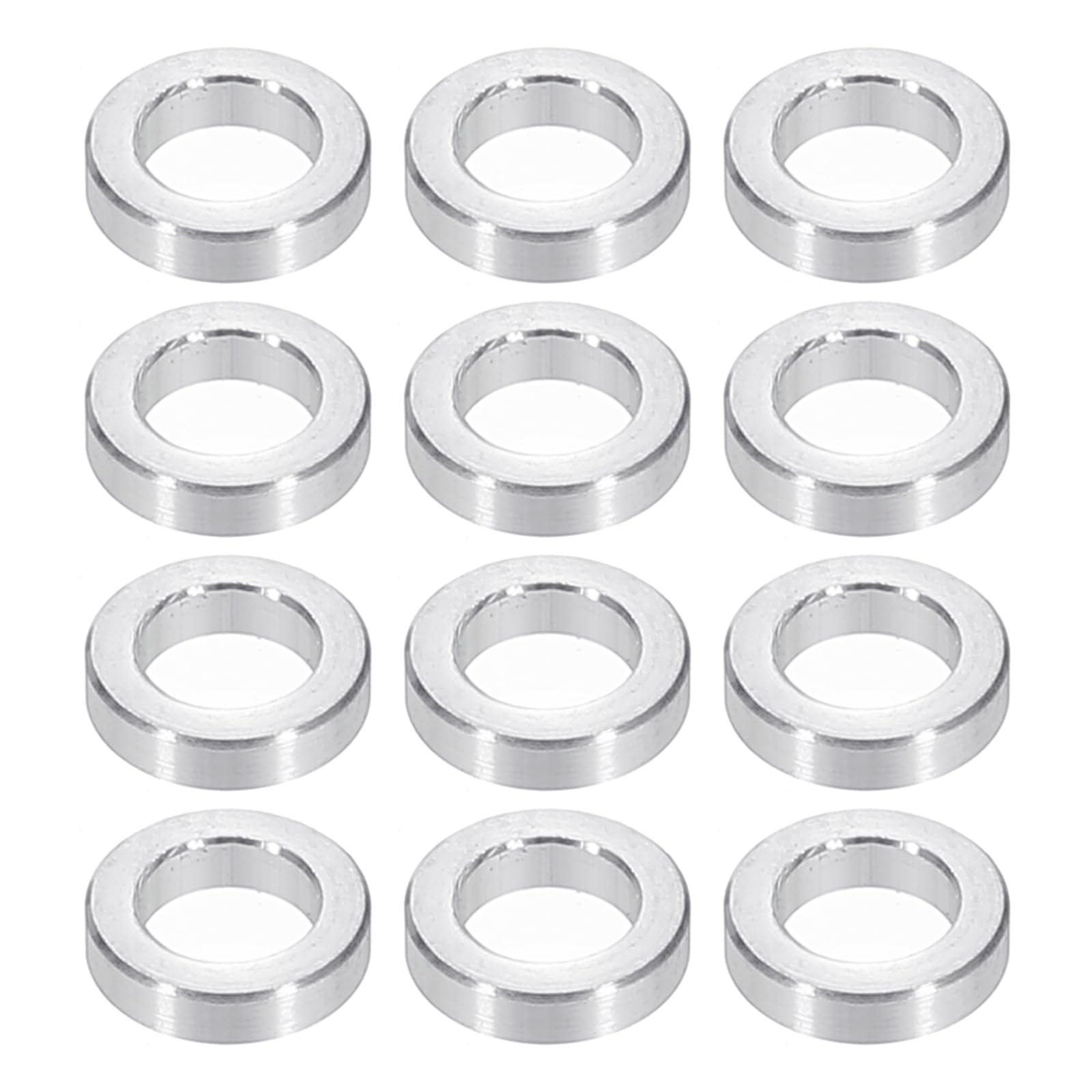 PATIKIL M6 Aluminum Spacers, 12pcs 1/4" x 3/8" Round Metal Spacers for 1/4 or M6 Screw Bolts