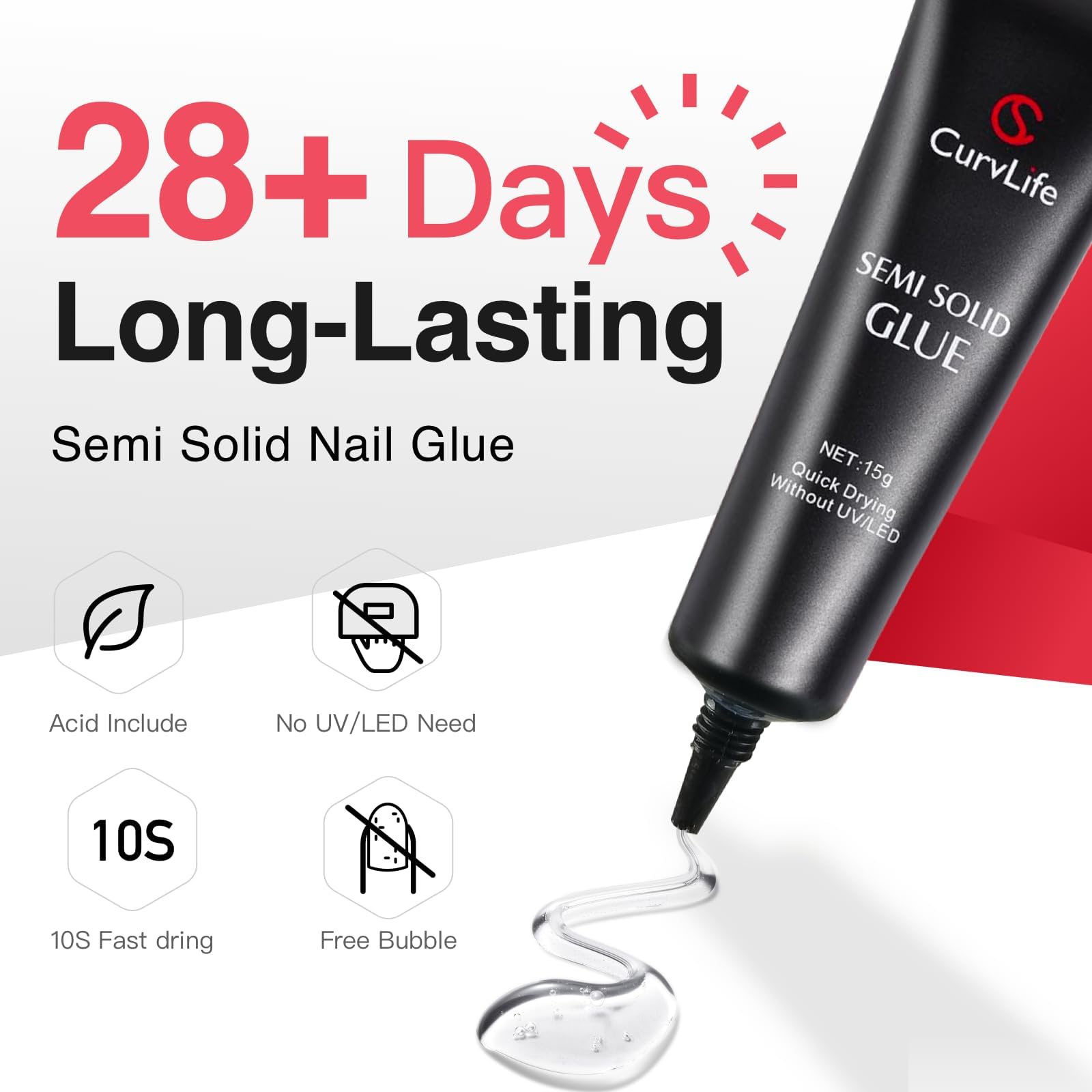 CurvLife Nail Glue: Strong Hold for Press-On Nails -2 CurvLife Nail Glue: Strong Hold for Press-On Nails -2