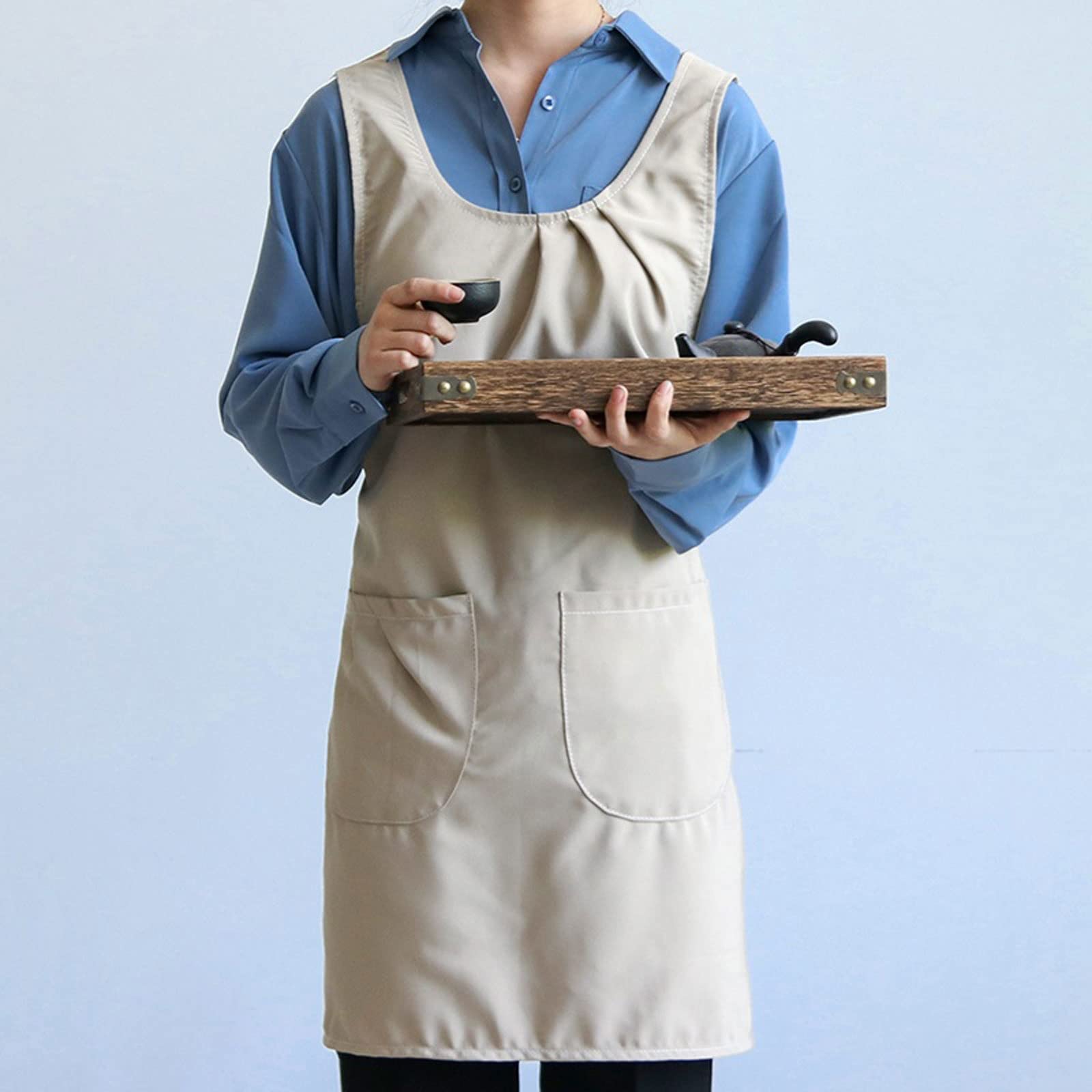 Delantal de cocina, restaurante, horneado, tareas domésticas, camarero, cintura, impermeable, para el hogar, florería, cafetería, leche, té, florería, pintura, cocina (amarillo), amarillo