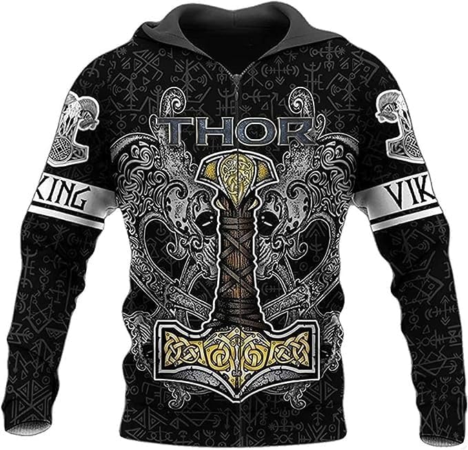 Dames Heren Viking 3D bedrukte hoodie Nordic Mythologie
