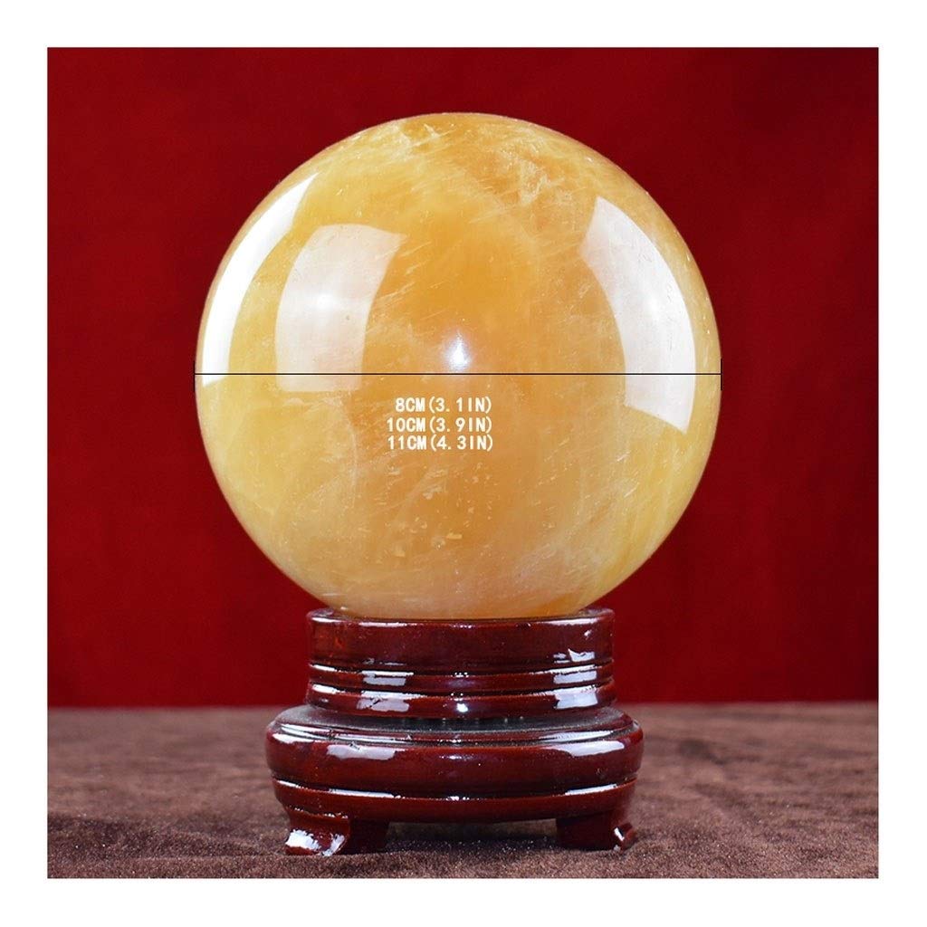 Bola de Cristal (en la Magia Occidental) Oficina Amarillo Bola de Cristal Agrietado Auspicioso Feng Shui de la Bola de la Bola de Piedra Talla Pulido Regalo de los Ornamentos Bola de c