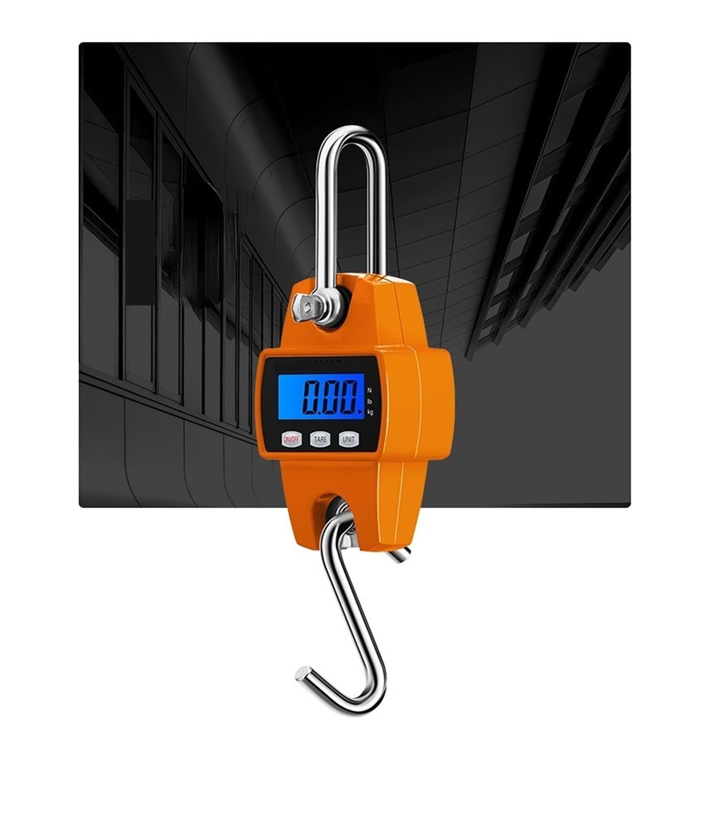 Gqnblvhzupdm Oranje Crane Scale, 300Kg Portable Hanging Scale Mini Industrial Electronic Heavy Duty Weight Hook Lcd Digital Crane Weighing Farm Tool