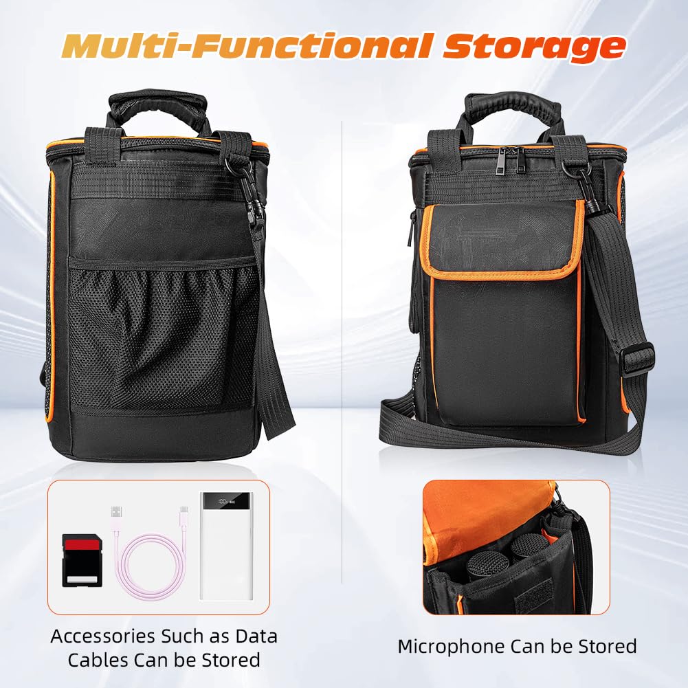 Tragetasche für JBL PartyBox Encore 2 – Hartschalen Etui Wasserdicht Stoßfest Mit Schultergurt und Taschen für Mikrofon, Ladegerät und Zubehör – Lautsprecher Tasche für Reise und Outdoor