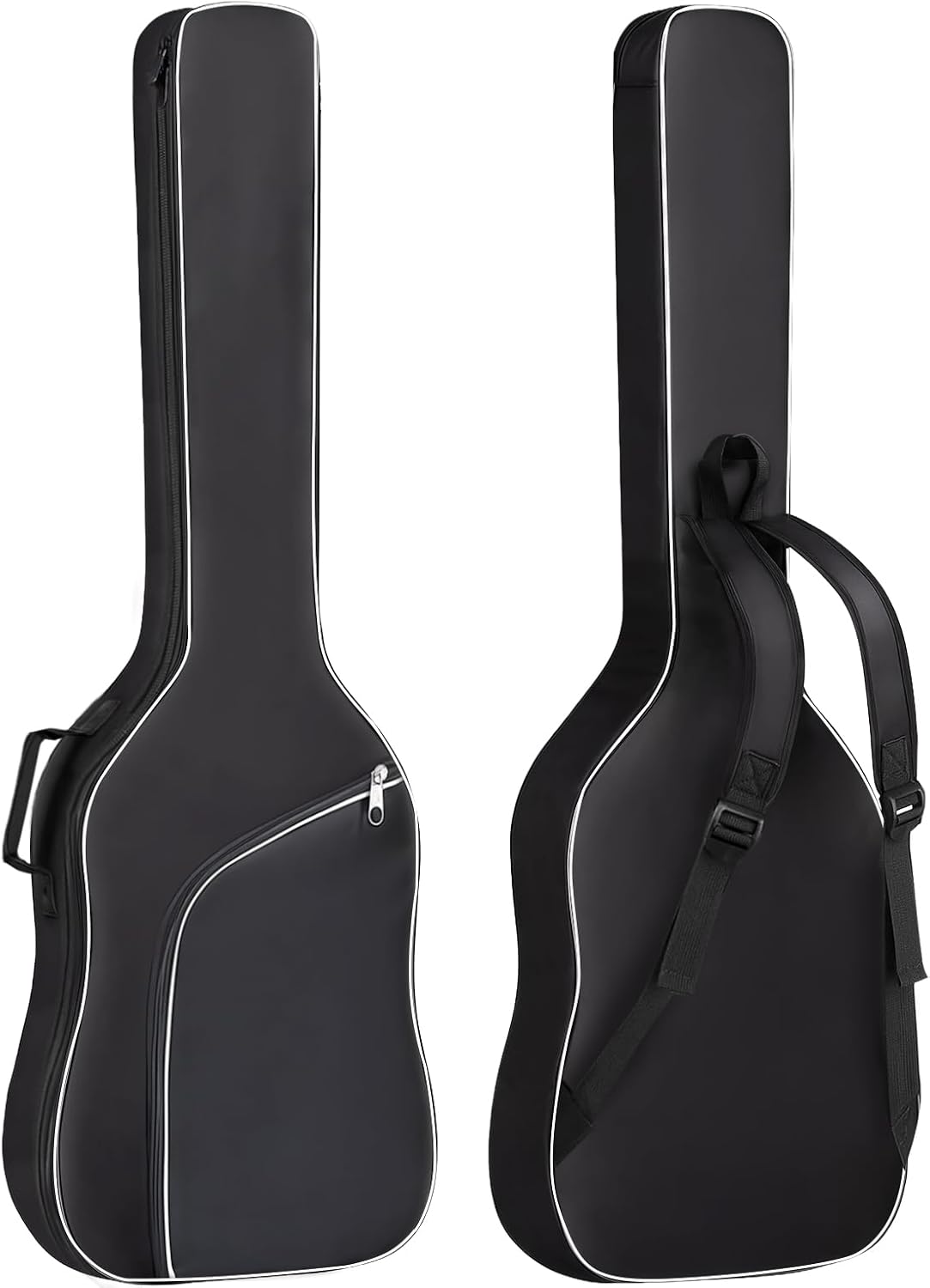 GIGKOUKI Bass Guitar Bag Gig Bag 0.35 inch Backpack Padded Soft Case Padding Black Electric Bass Case with Back Hanger Loop and Neck Strap
