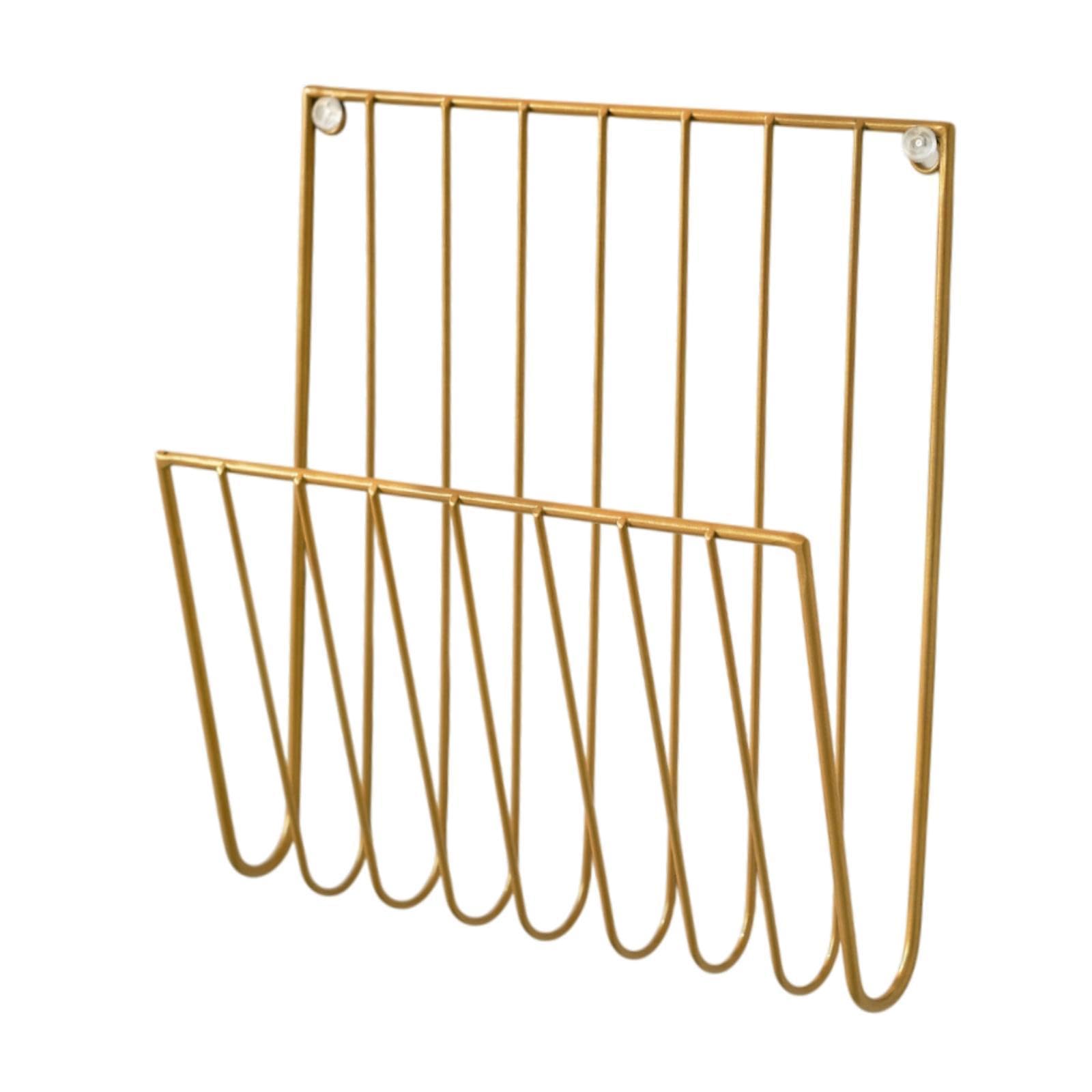 Wall Mounted File Holder Versatile Magazine Rack for Letters Files Envelopes Gold-picture-10