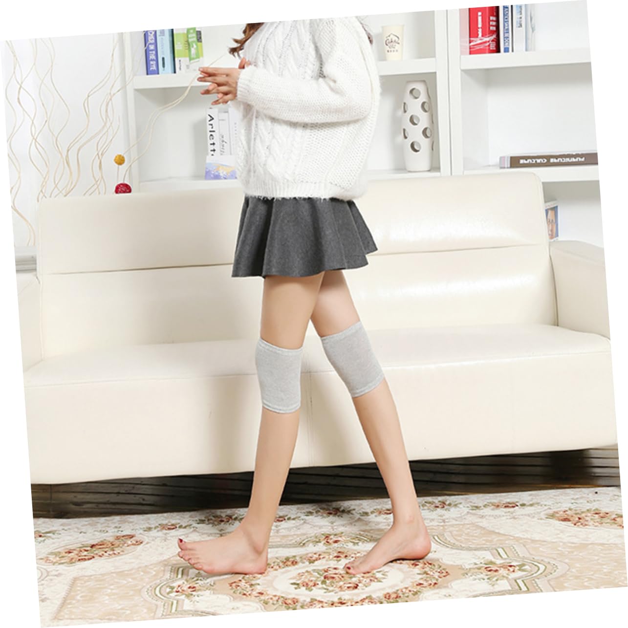 Healeved 3pcs -support Knee Sleeve Warmer for Running and Outdoor Sports Activities Grey Comfortable Compression for Stability and Warmth Unisex -day Wear