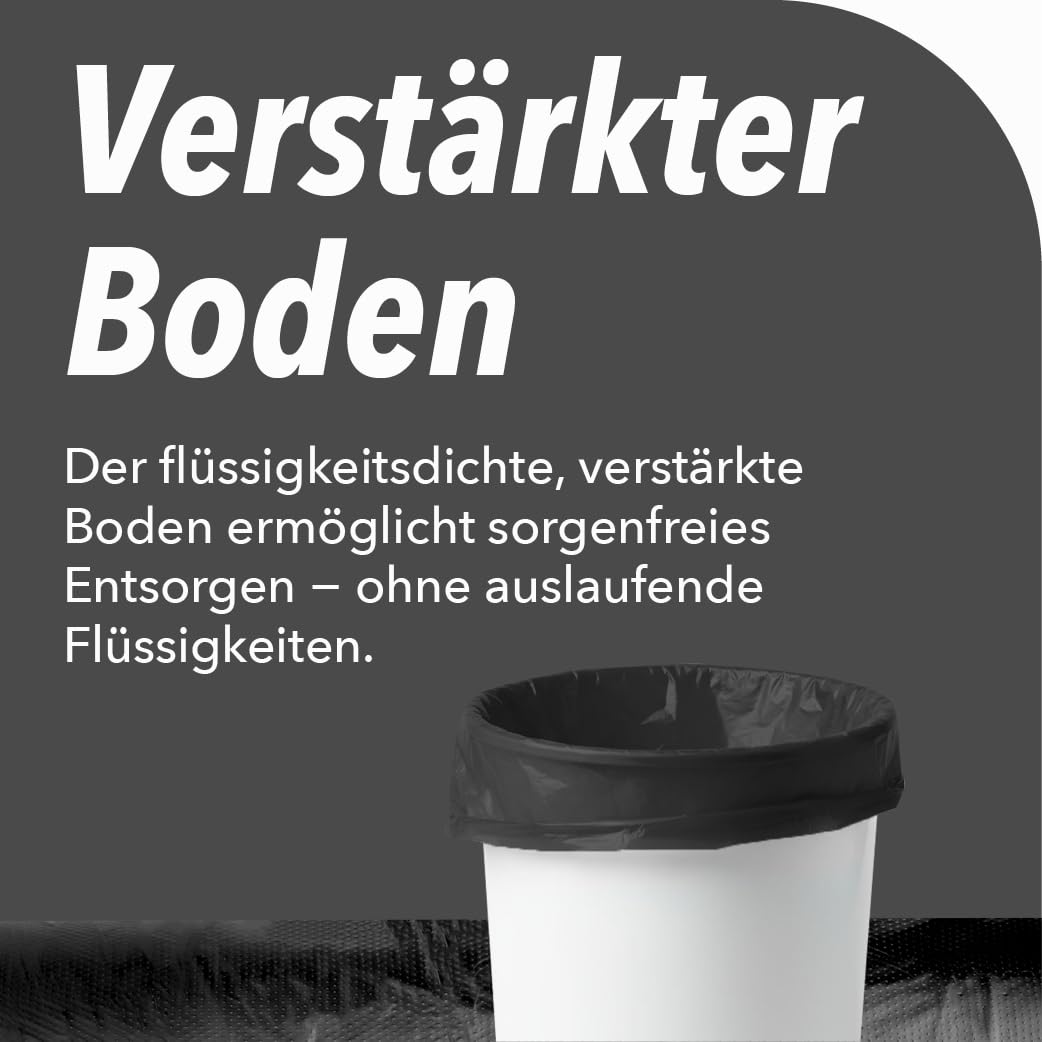 G.I.V. Stabile reißfeste Müllbeutel 10x 120L Fassungsvolumen 30 µ - 20 Stück pro Rolle - schwarze Abfallsäcke 70x110cm flüssigkeitsdicht & recyclingfähig - Restmüll in Haushalt, Gastronomie, Industrie