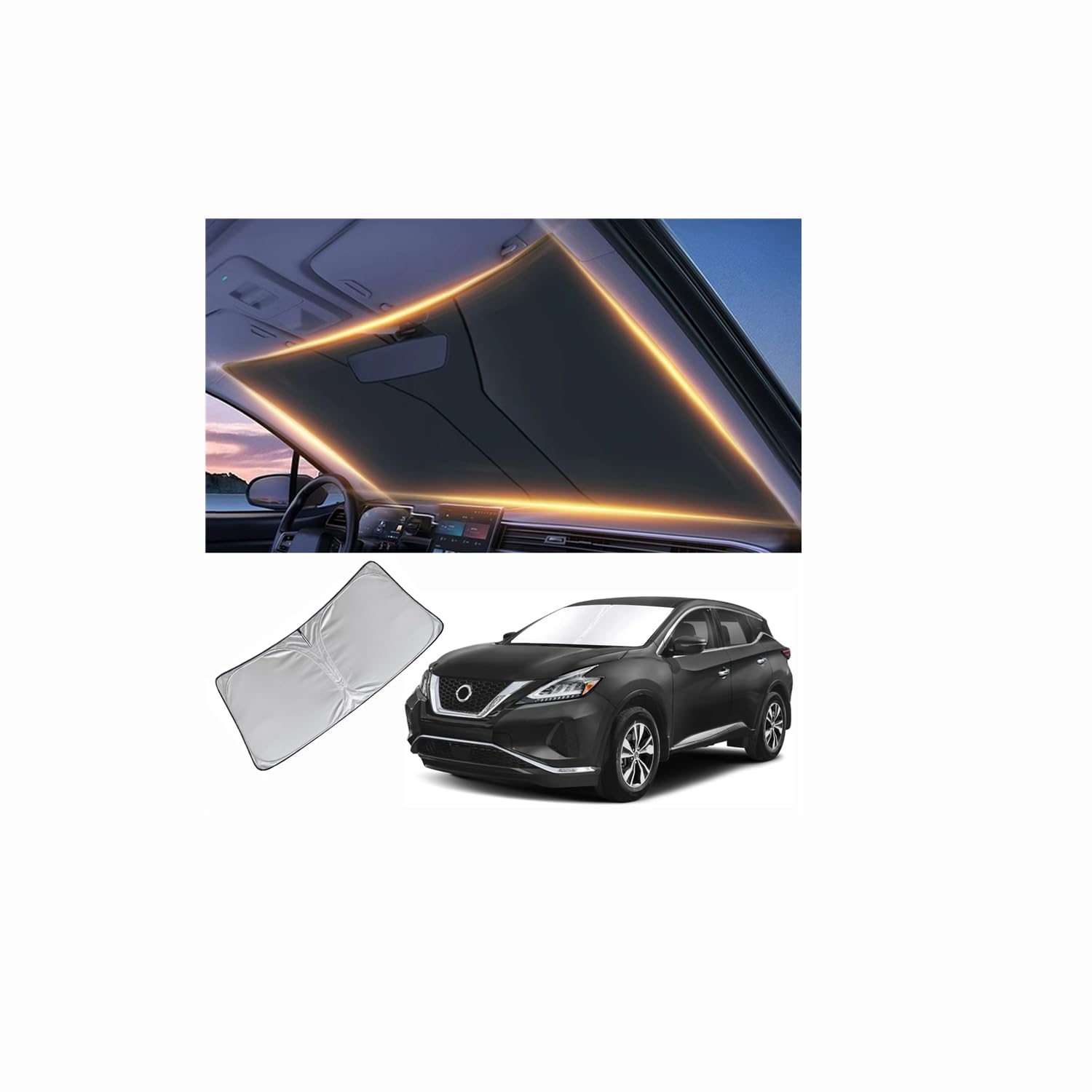 Windshield Sun Shade for Nissan Murano Front Window Shades Cover for 2010-2025 Murano Windshield Sun Visor Protector Car Accessories