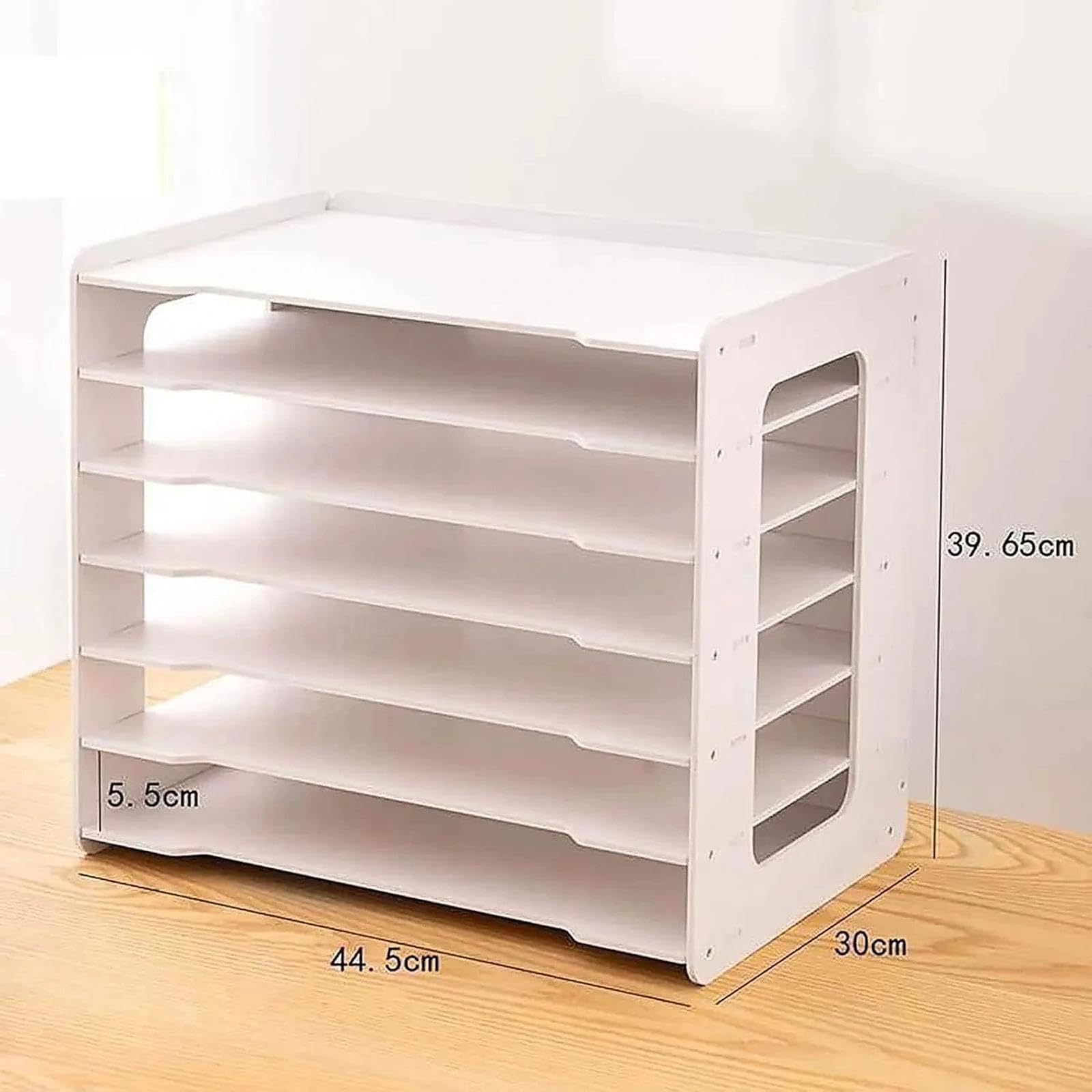 Organizador de escritorio, bandeja de 7 niveles para papel A3/A4, bandejas de archivo y soporte para documentos, organizador de escritorio de oficina de madera para el hogar y la escuela