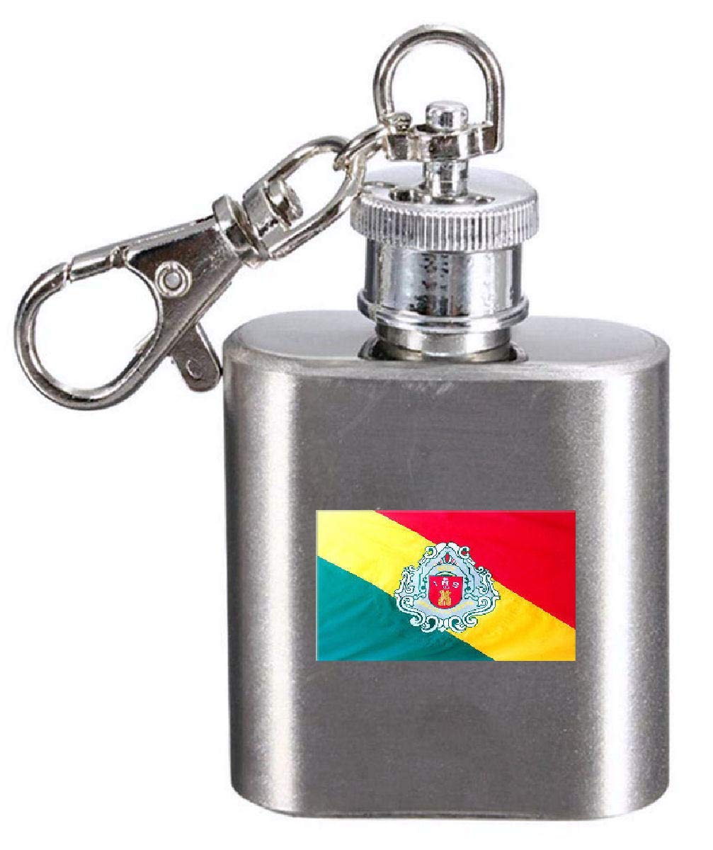Flasque porte-clés gravé drapeau Embu City Sao Paulo mini bouteille inox