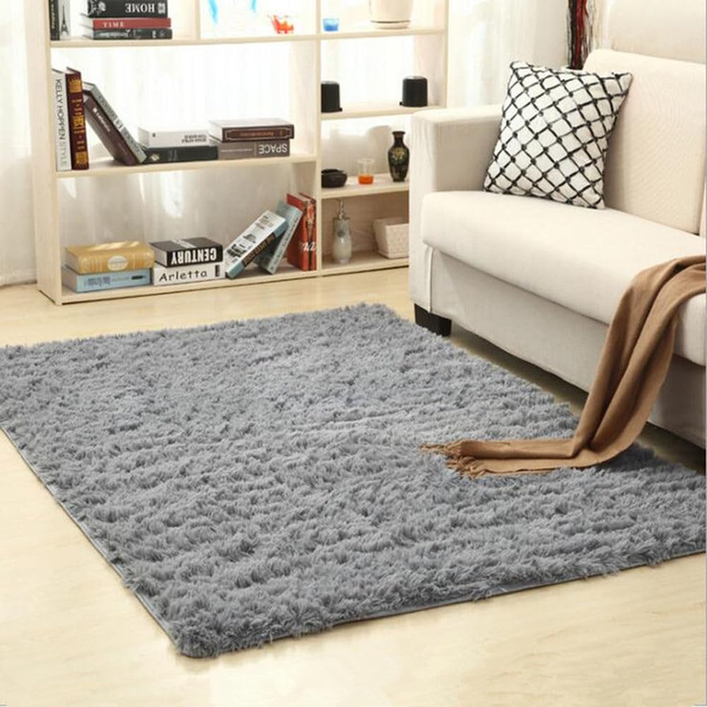 Tapis de sol en peluche pour créer un coin lecture cosy au salon