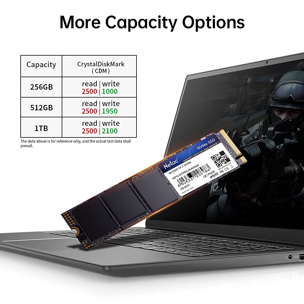 Disco Solido Netac 2.5 Pollici SSD Interno Netac 1 TB SATA III - Velocit&agrave; Fino A 550 MB/s, Resistente A Urti E Acqua Ssd Per Pc Portatile