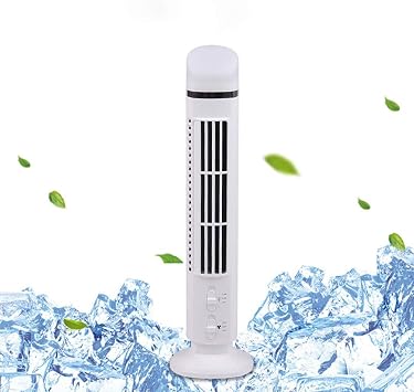 Tower Fan, Desktop Slim Fan, 2 Levels, Slim Fan, Vertical Fan, Silent, USB Mini Fan with LED Light, White2