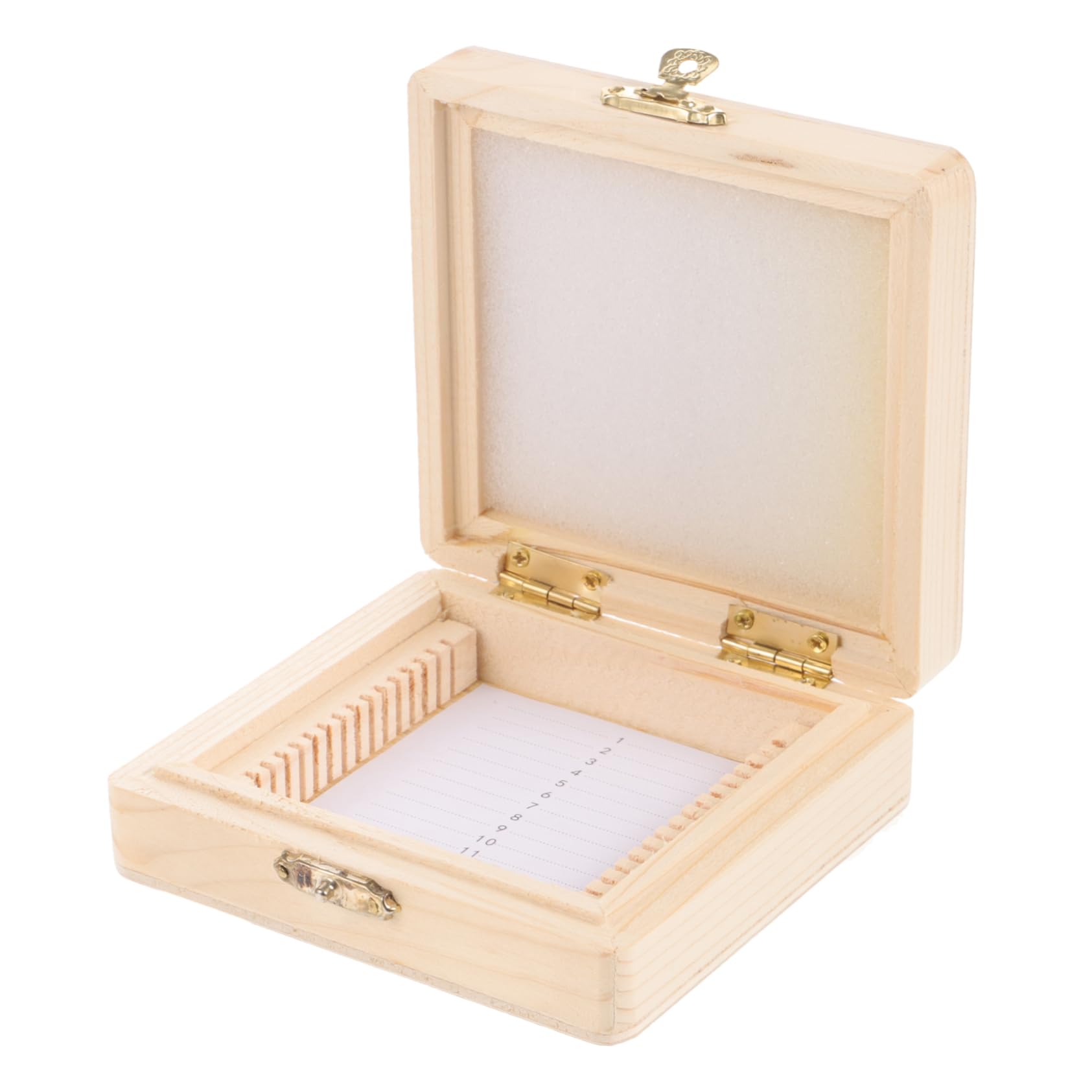 MUCKLILY Microscope Slide Container Wooden Box for Slides 15-Piece Storage Case