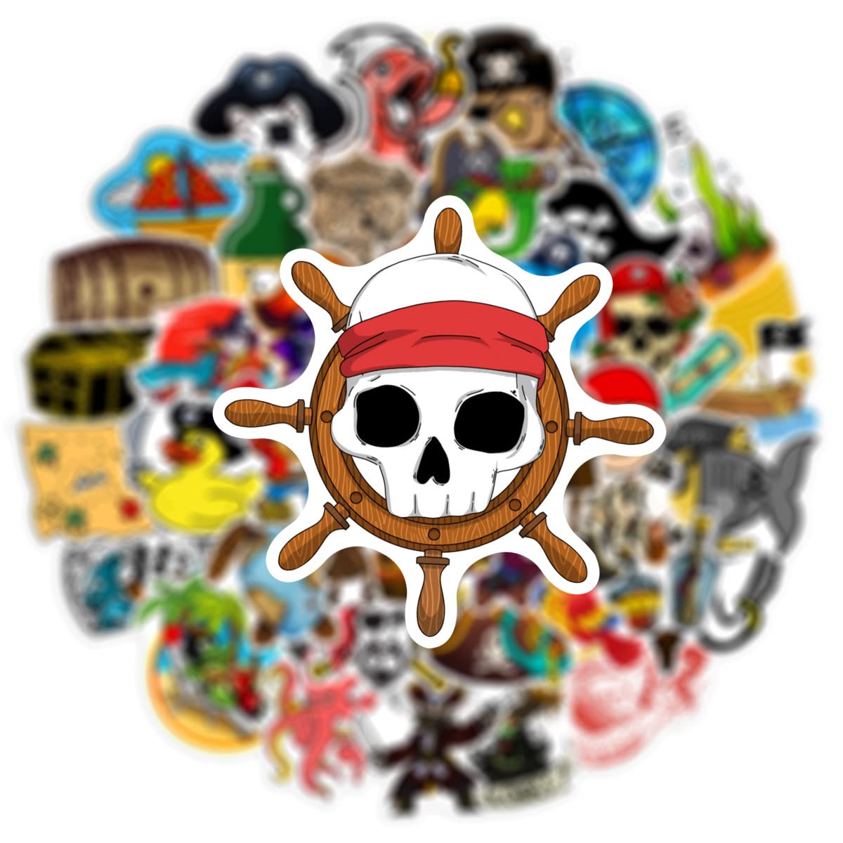 Pirate Car Stickers 50 Packs Pirate Stickers Water Bottles Laptop Phone ...