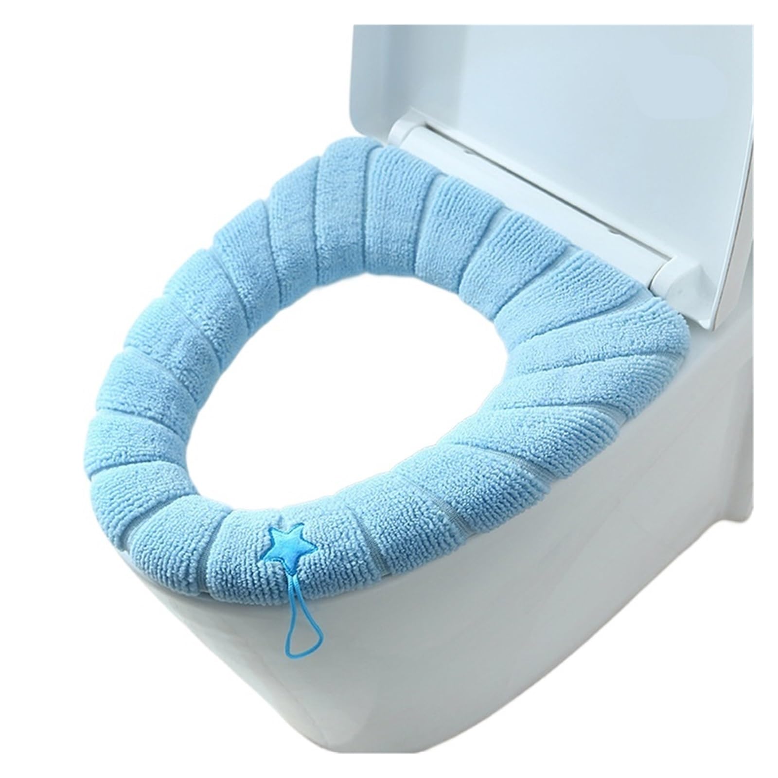MZSKLW Padded Toilet Seat Warm Toilet Seat Cover Mat Bathroom Pad Cushion with Handle Thicker Soft Washable Closestool Warmer Accessories(Color-B3)