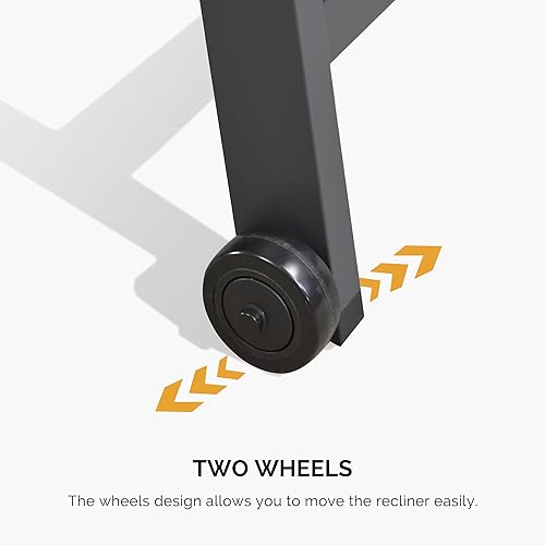 Miniatura 8 de PURPLE LEAF Juego de 2 tumbonas de aluminio para exteriores, con ruedas y mesa auxiliar, tumbona de piscina, para exteriores, patio trasero,