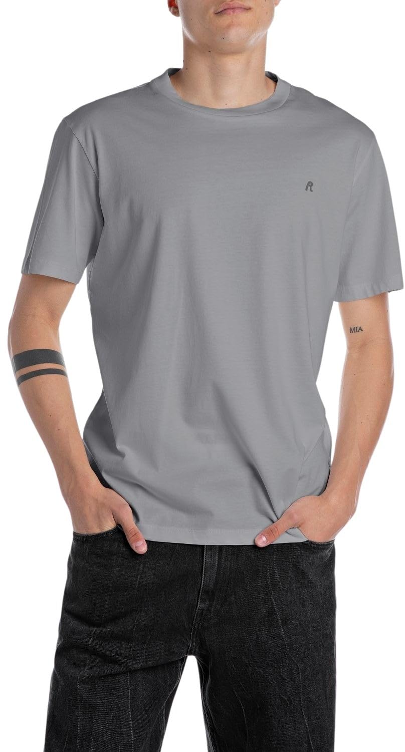 Replay Men's T-Shirt, 093 Lead Grey, S