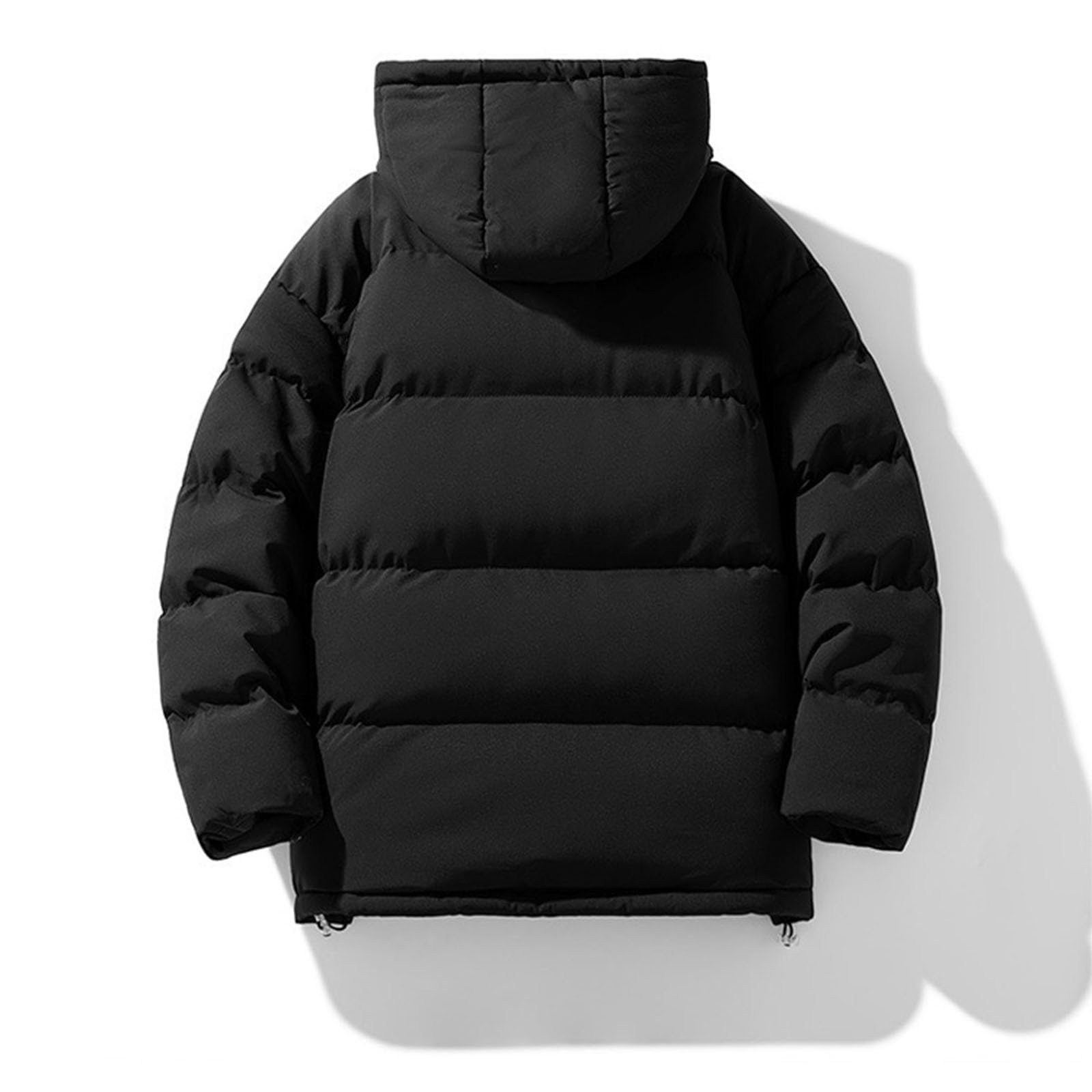 Veste rembourrée d'hiver pour homme avec capuche imperméable chaude fermeture éclair intégrale manches longues