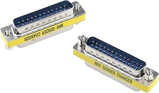 MEIRIYFA DB25 25 Pin Gender Changer D-SUB 25Pin Coupler Serial Cable Gender Changer RS232 VGA Adapter Connetor for Applications Pack of 2 (Male to Male)