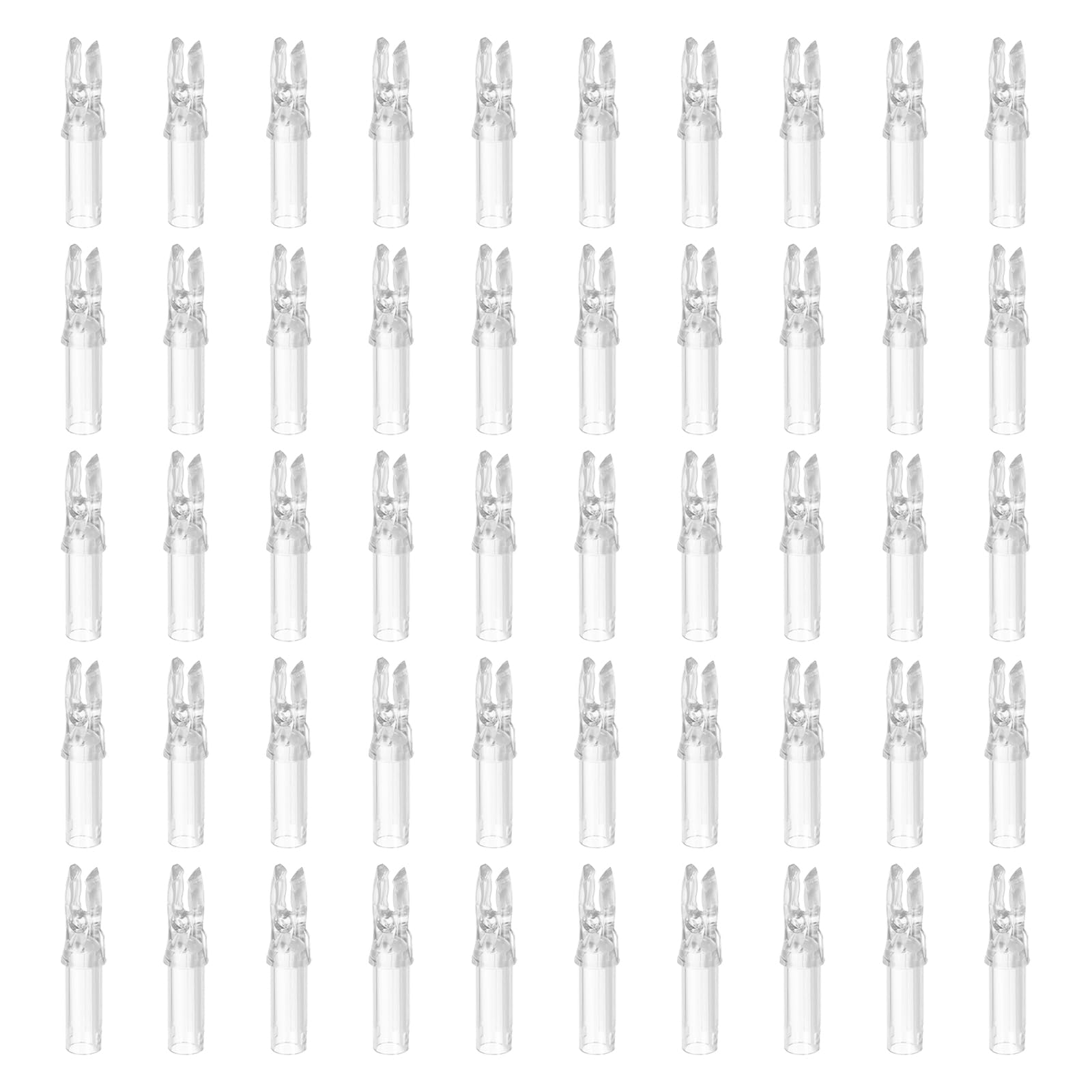 sourcing map Archery Arrow Nocks Plastic Carbon Arrow Inserts .244"/6.2mm for DIY Hunting Shooting Compound Recurve Bow(Transparent White, Pack of 50)