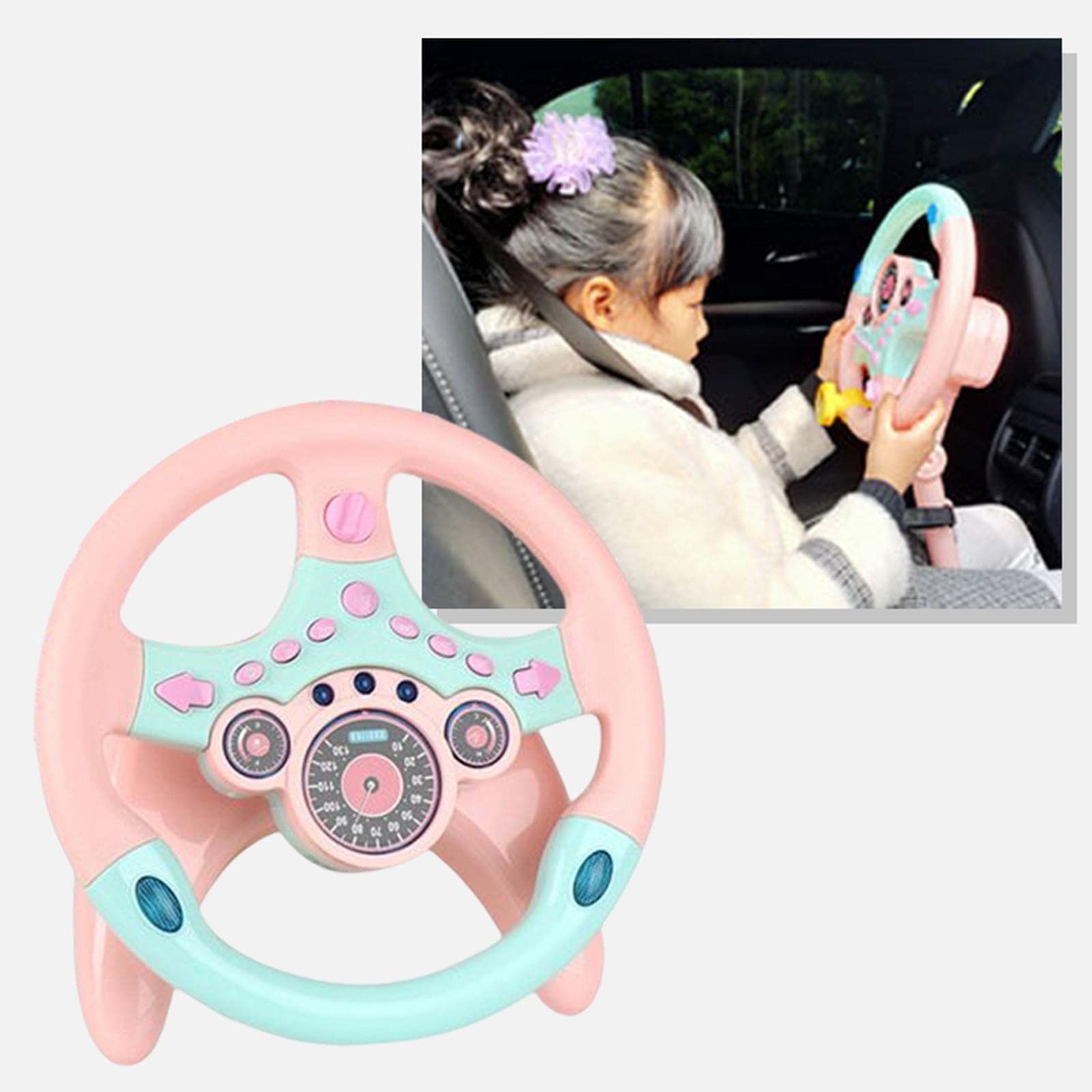 Volant de Jeu Simulation pour Enfant Jouet de Conduite Interactif avec Effet Sonore et Lumineux Amélioration Attention Adapté Aux Routes Motricité